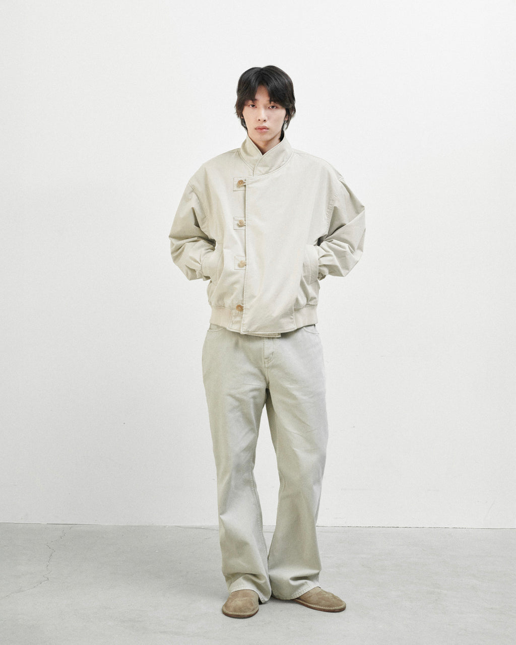 Brownyard - Double Layer Flight Jacket (Ivory) product image 2 | TRAB K-Fashion Australia