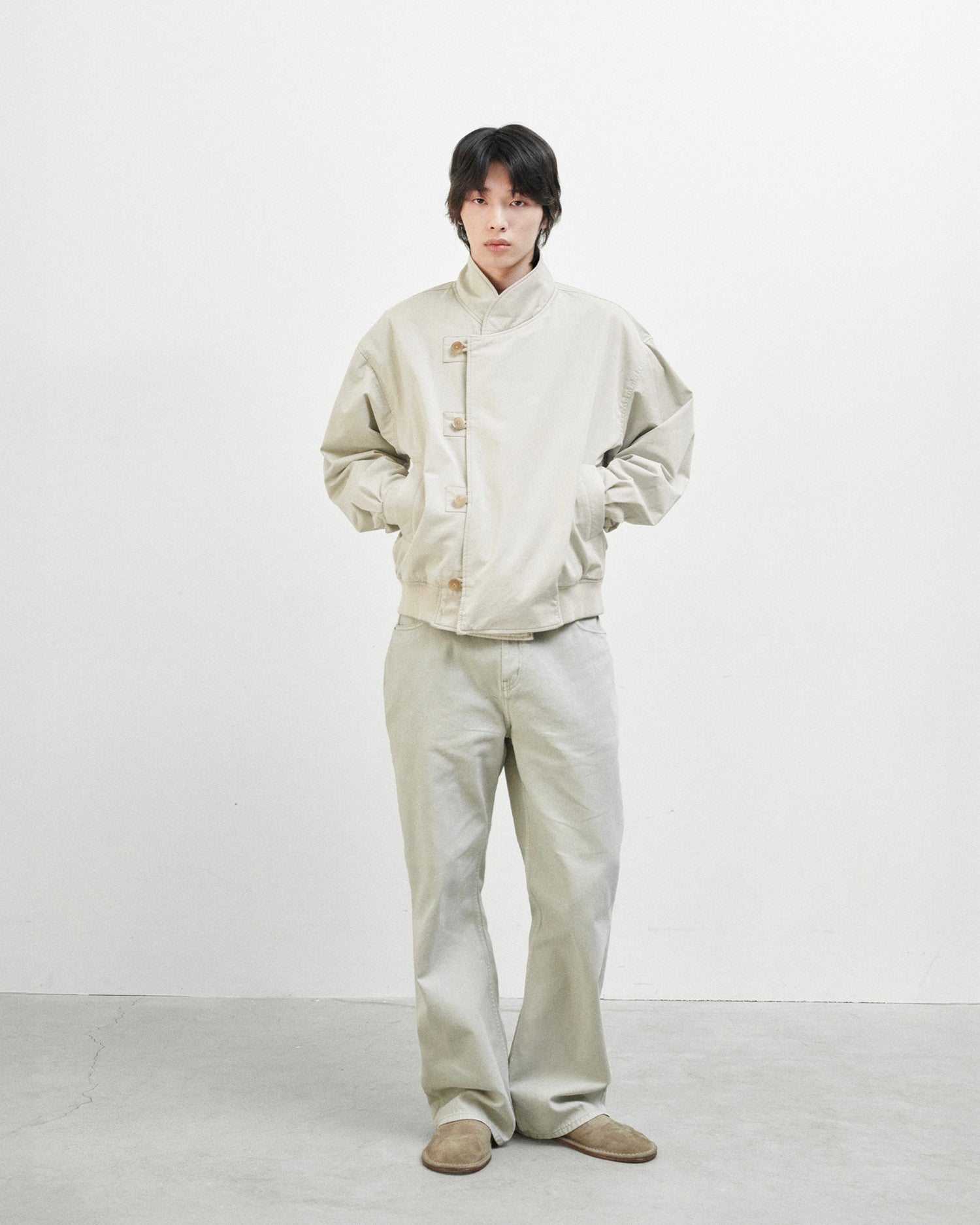 Brownyard - Double Layer Flight Jacket (Ivory) product image 2 | TRAB K-Fashion Australia