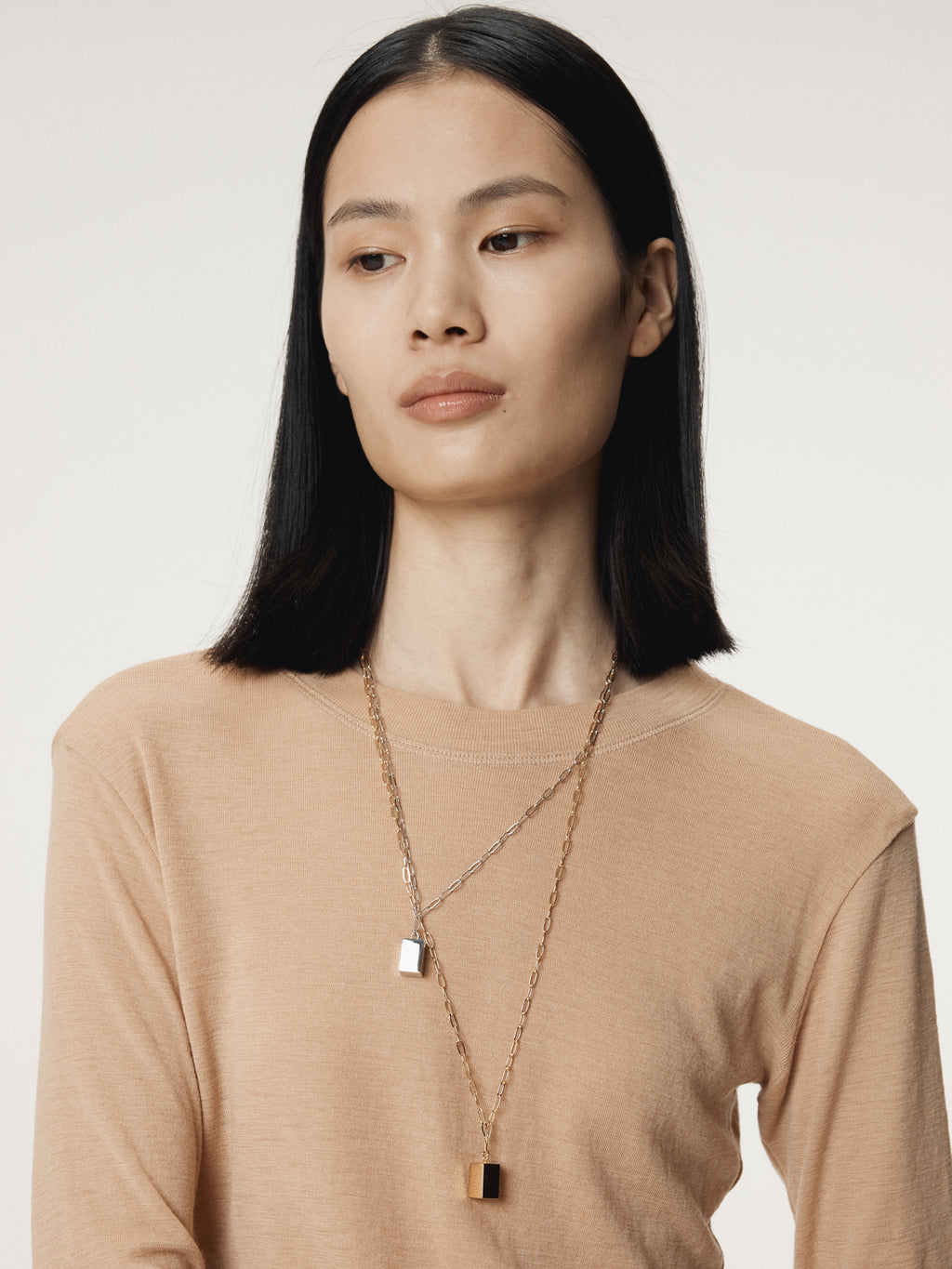 Recto - Slim Fit Wool Jersey T-Shirt (Beige) product image 9 | TRAB K-Fashion Australia