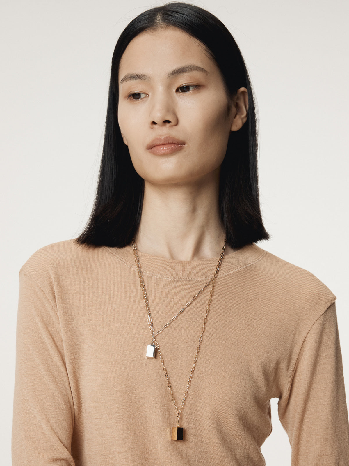 Recto - Slim Fit Wool Jersey T-Shirt (Beige) product image 9 | TRAB K-Fashion Australia