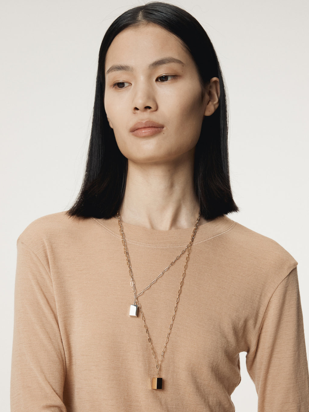 Recto - Slim Fit Wool Jersey T-Shirt (Beige) product image 9 | TRAB K-Fashion Australia