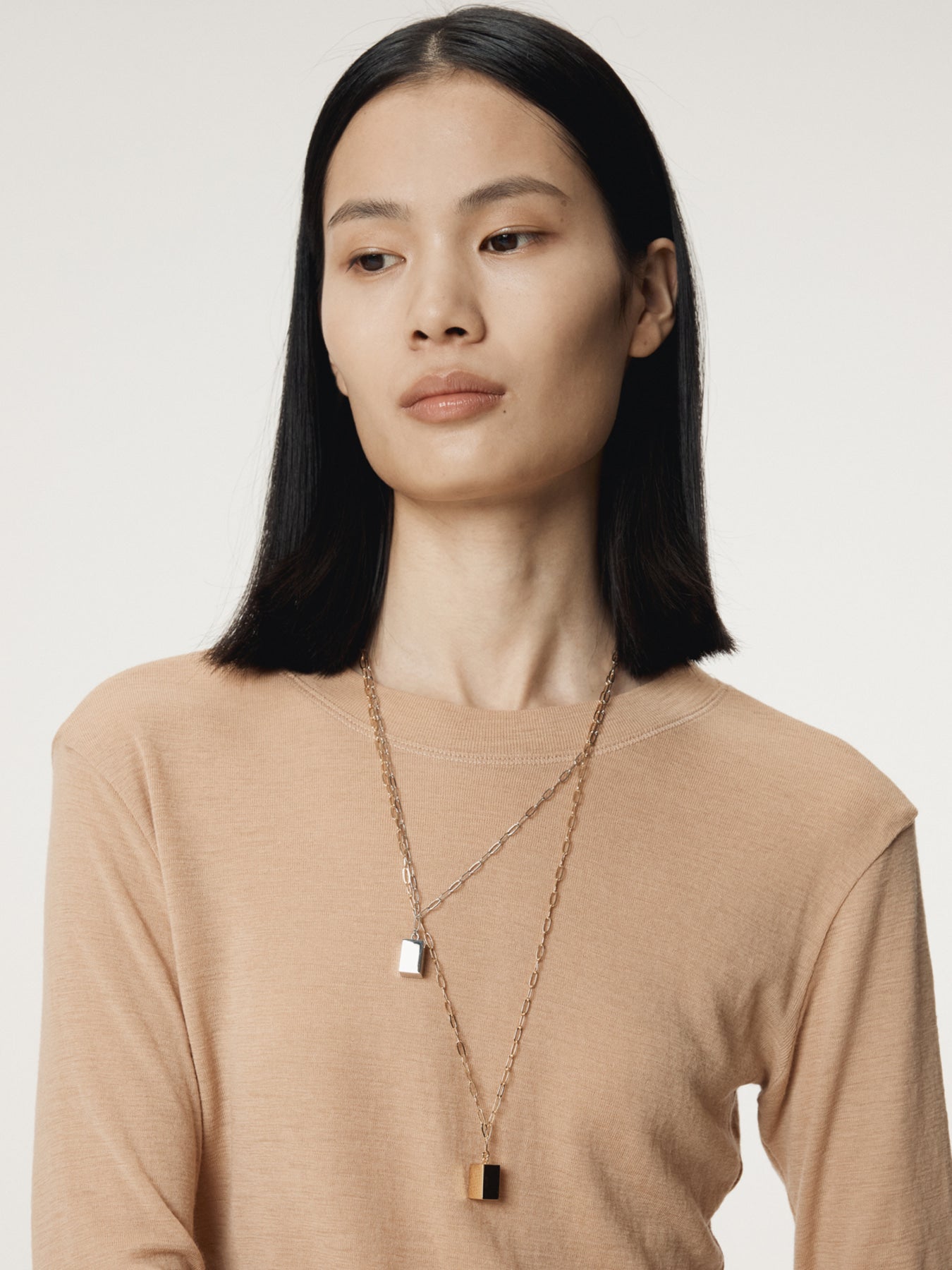 Recto - Slim Fit Wool Jersey T-Shirt (Beige) product image 9 | TRAB K-Fashion Australia