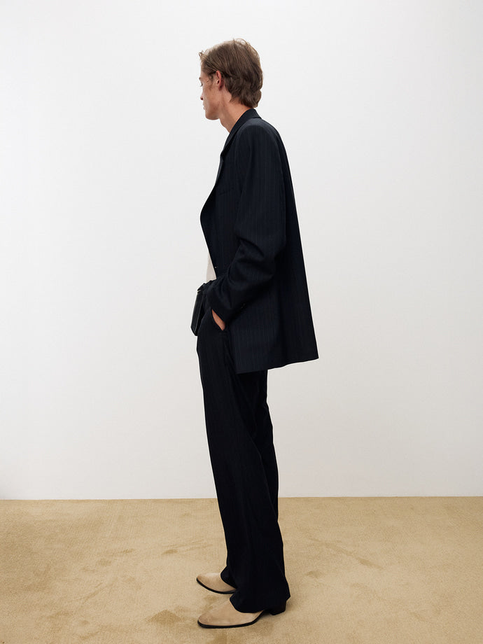 Tonywack - Striped Wool Relaxed Tailored Jacket (Navy Pinstripe) product image 8 | TRAB K-Fashion Australia