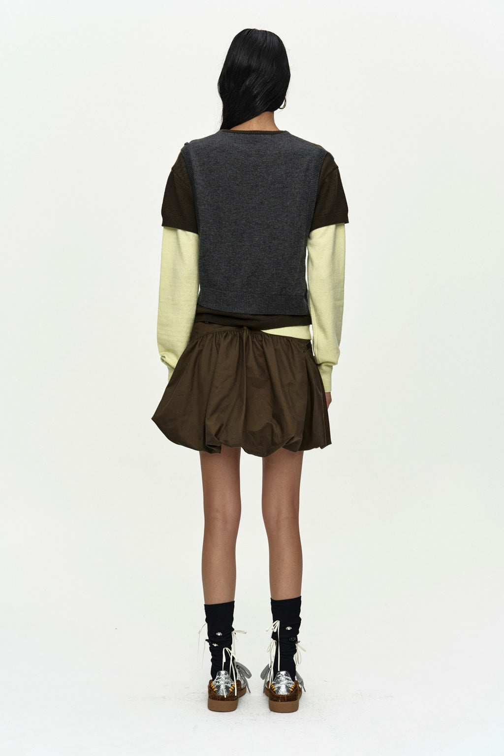 Andersson Bell - Tres Over Layered Sweater (Green) product image 4 | TRAB K-Fashion Australia