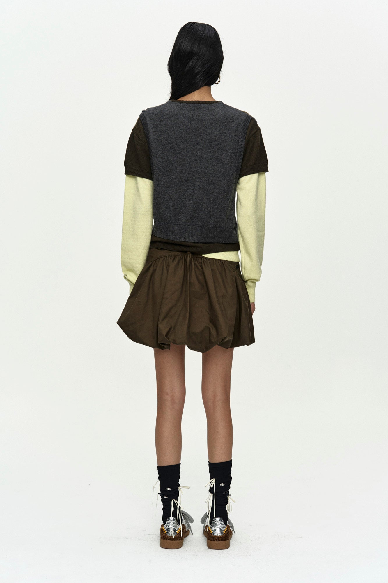 Andersson Bell - Tres Over Layered Sweater (Green) product image 4 | TRAB K-Fashion Australia
