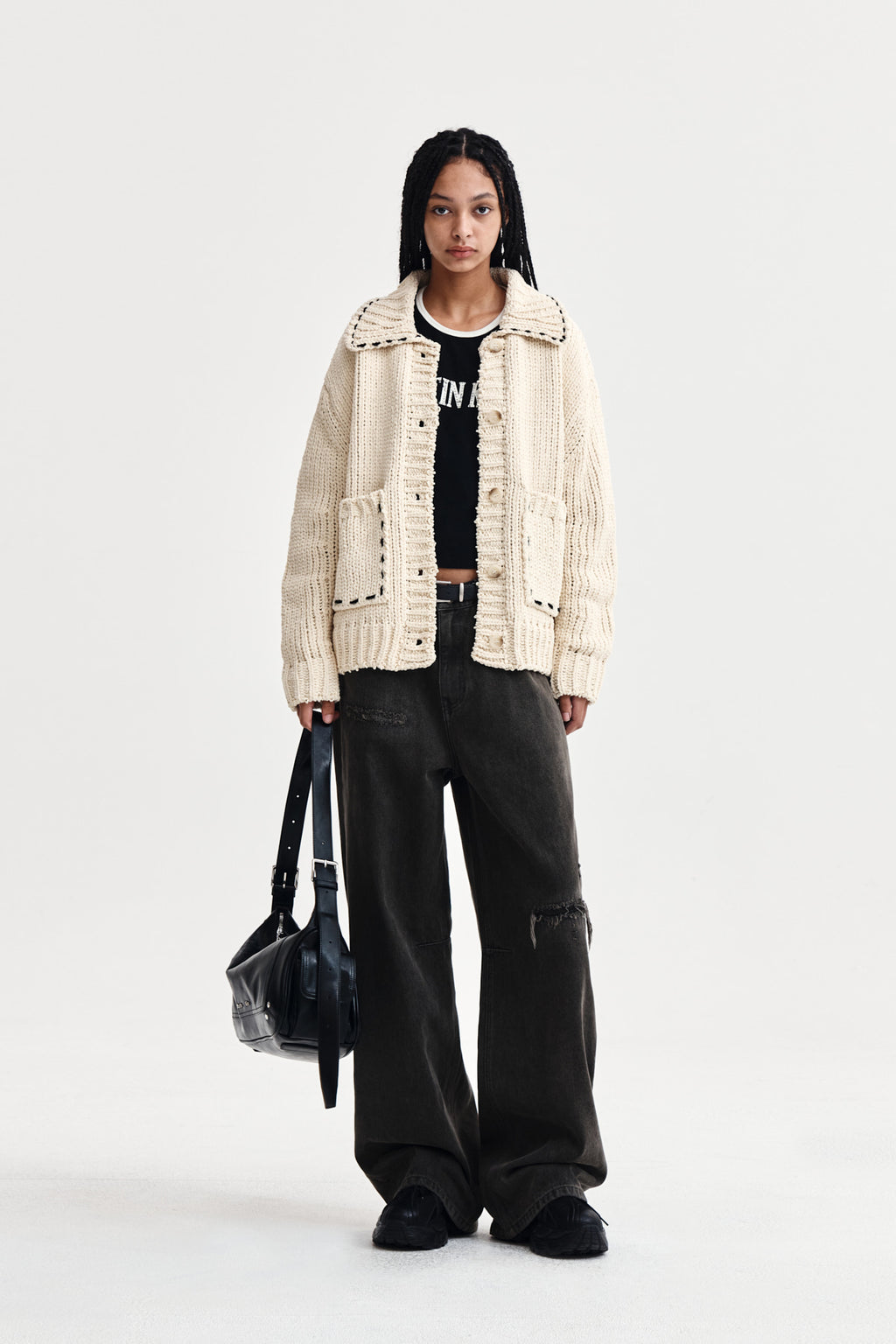 Matin Kim - Handmade Collar Knit Cardigan (Butter) product image 8 | TRAB K-Fashion Australia