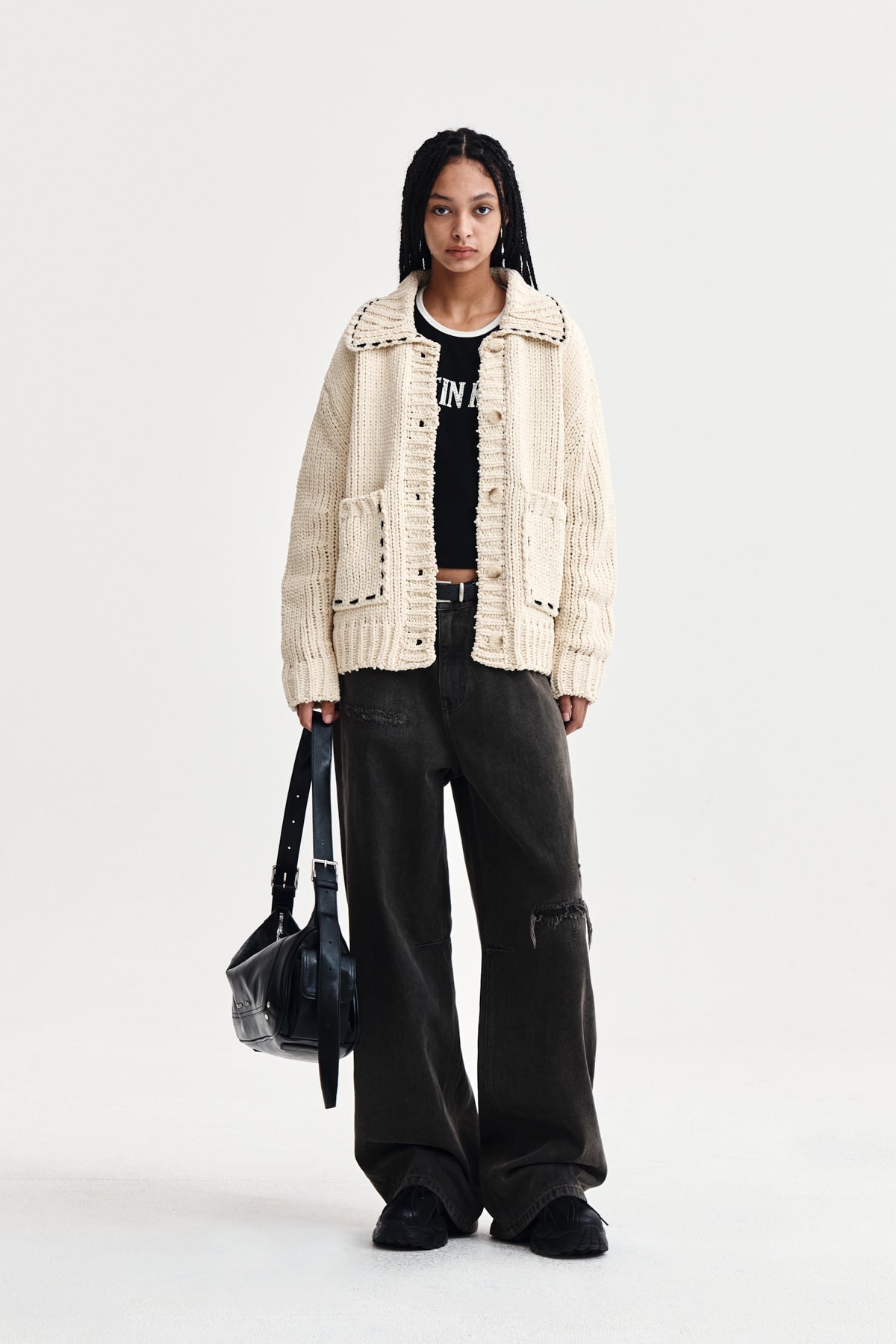 Matin Kim - Handmade Collar Knit Cardigan (Butter) product image 8 | TRAB K-Fashion Australia