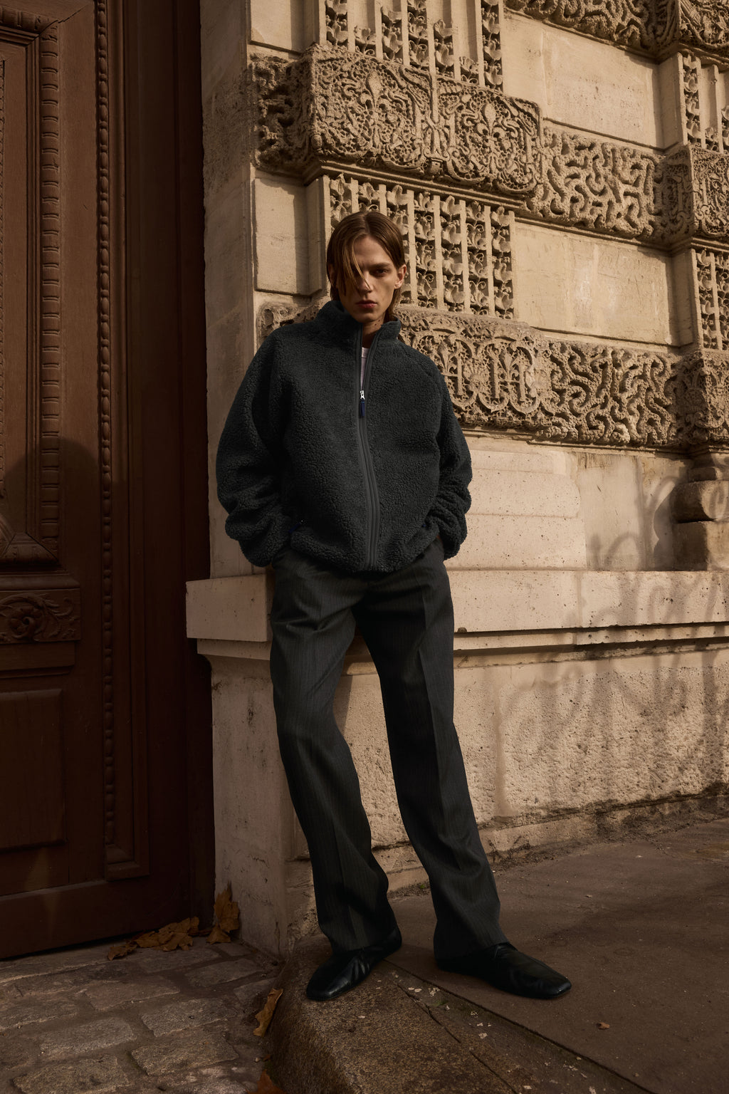 STU - Fleece Zip-Up Jacket In (Charcoal) product image 10 | TRAB K-Fashion Australia