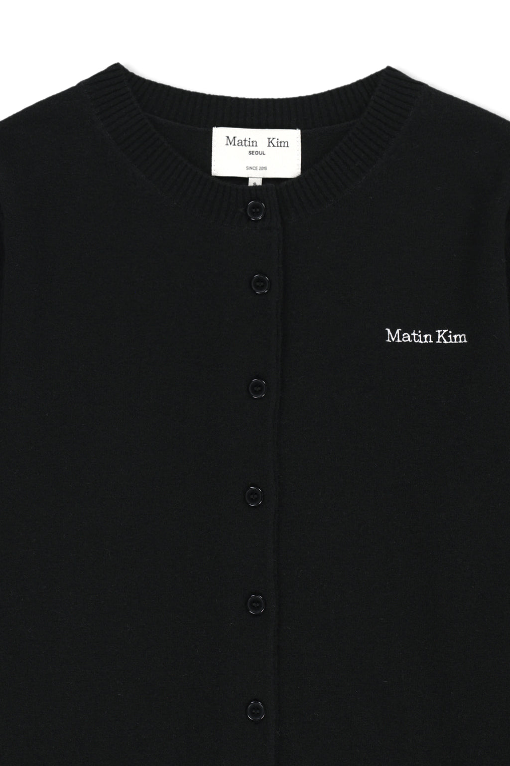 Matin Kim - Cashmere Blended Cutline Round Cardigan (Black) product image 3 | TRAB K-Fashion Australia