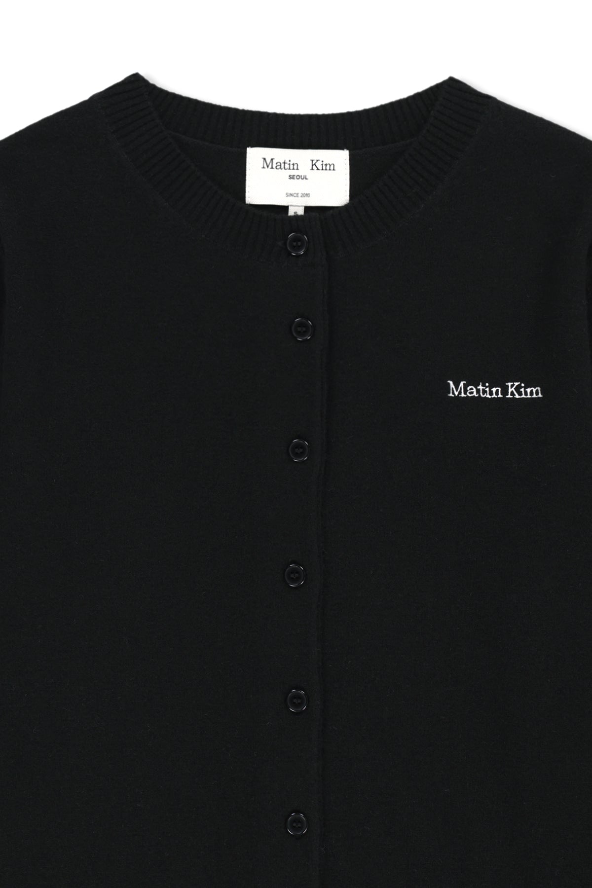 Matin Kim - Cashmere Blended Cutline Round Cardigan (Black) product image 3 | TRAB K-Fashion Australia