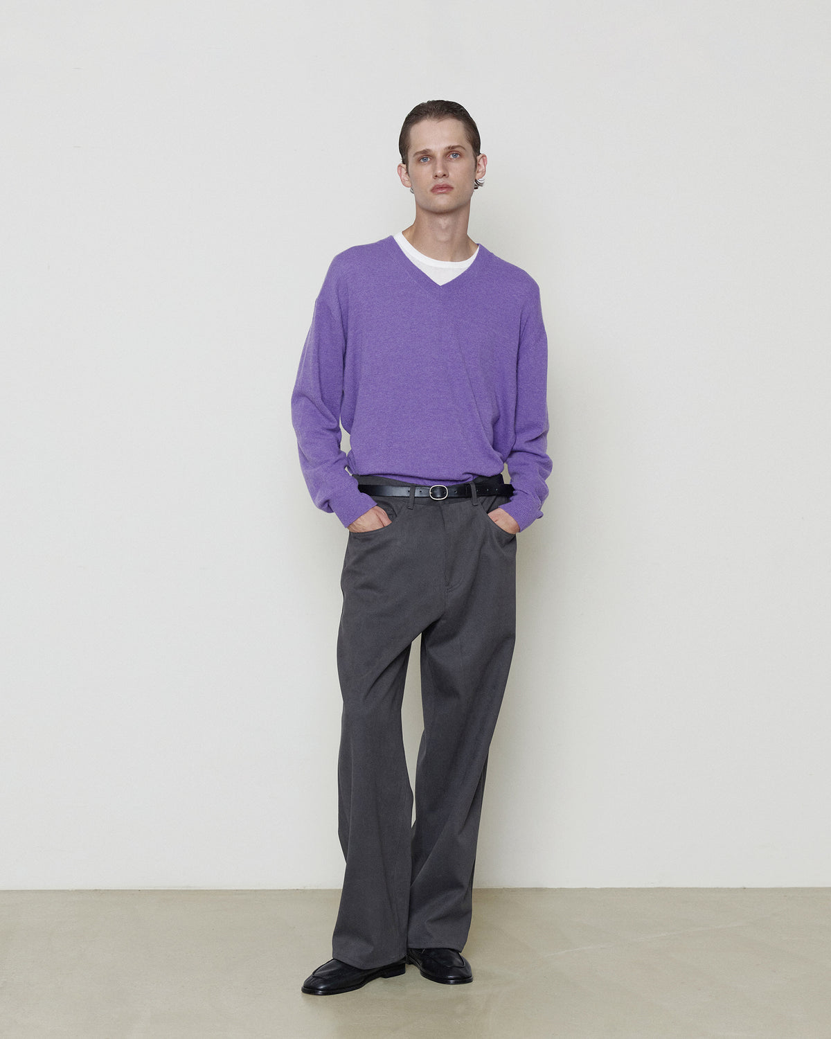 Brownyard - Extra Super Fine V Neck Knit (Purple) product image 1 | TRAB K-Fashion Australia