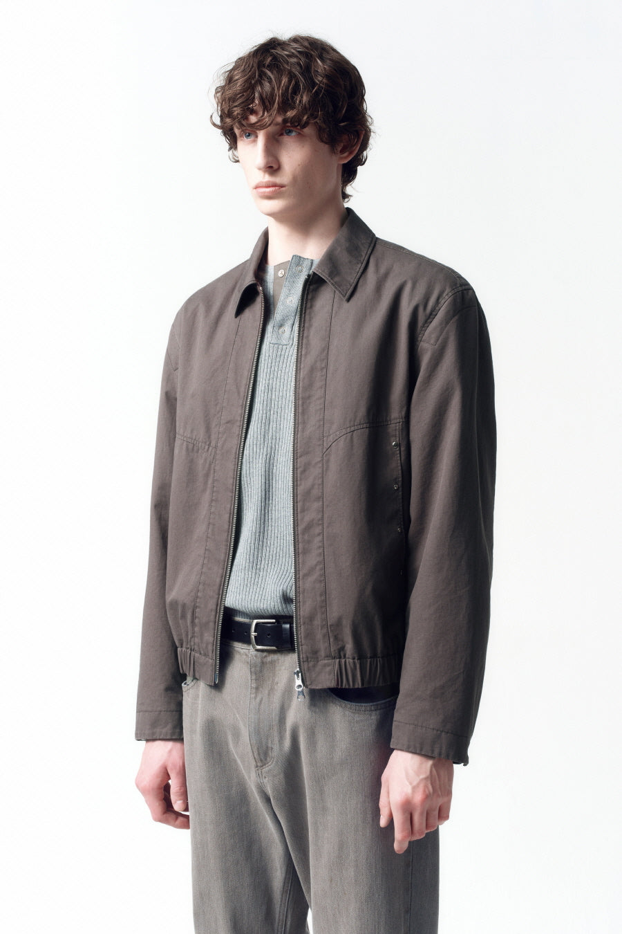Insilence - Stud Cotton Blouson (Brown) product image 4 | TRAB K-Fashion Australia