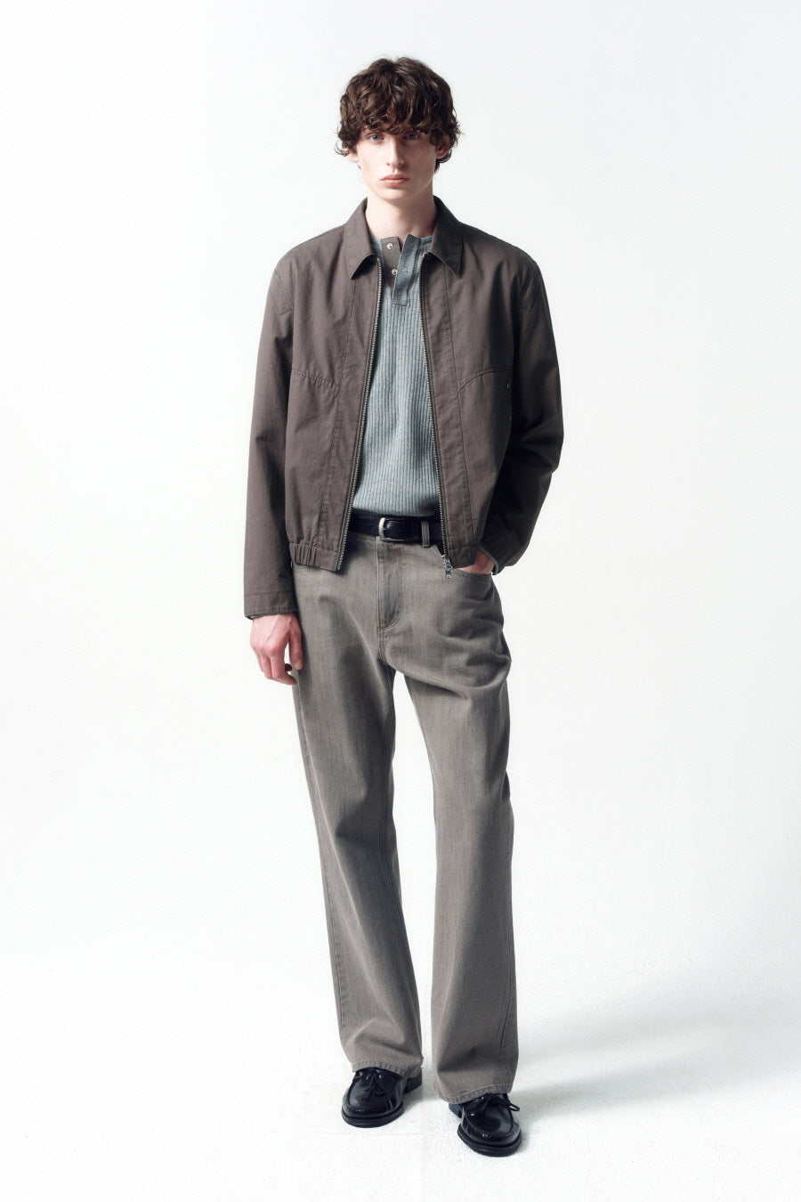 Insilence - Stud Cotton Blouson (Brown) product image 1 | TRAB K-Fashion Australia