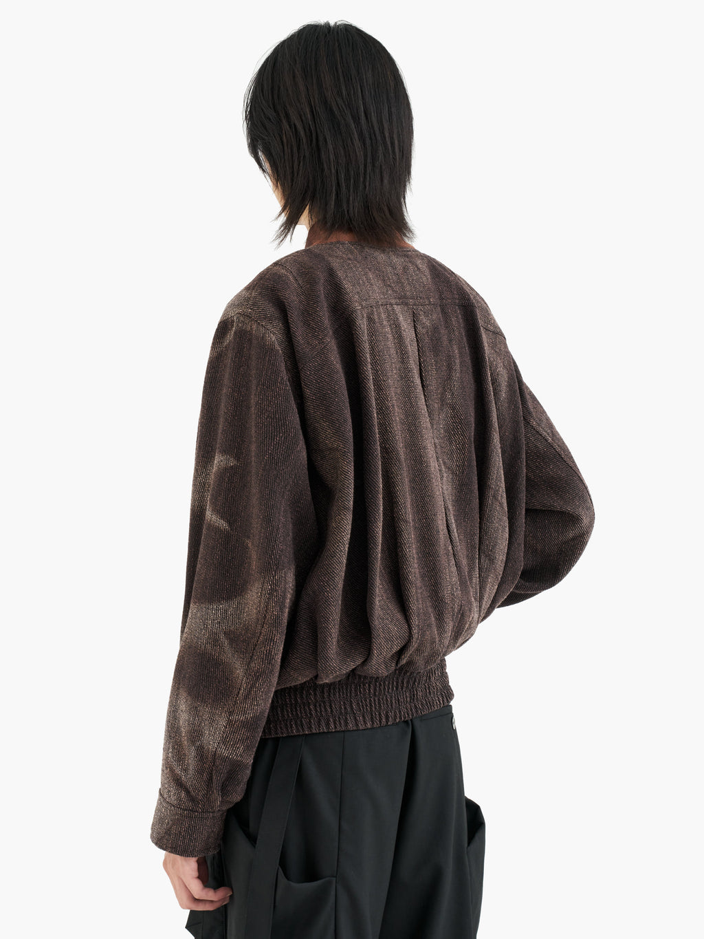 Jiyong Kim - Sun-Bleached Pleated Bomber (Brown) product image 8 | TRAB K-Fashion Australia