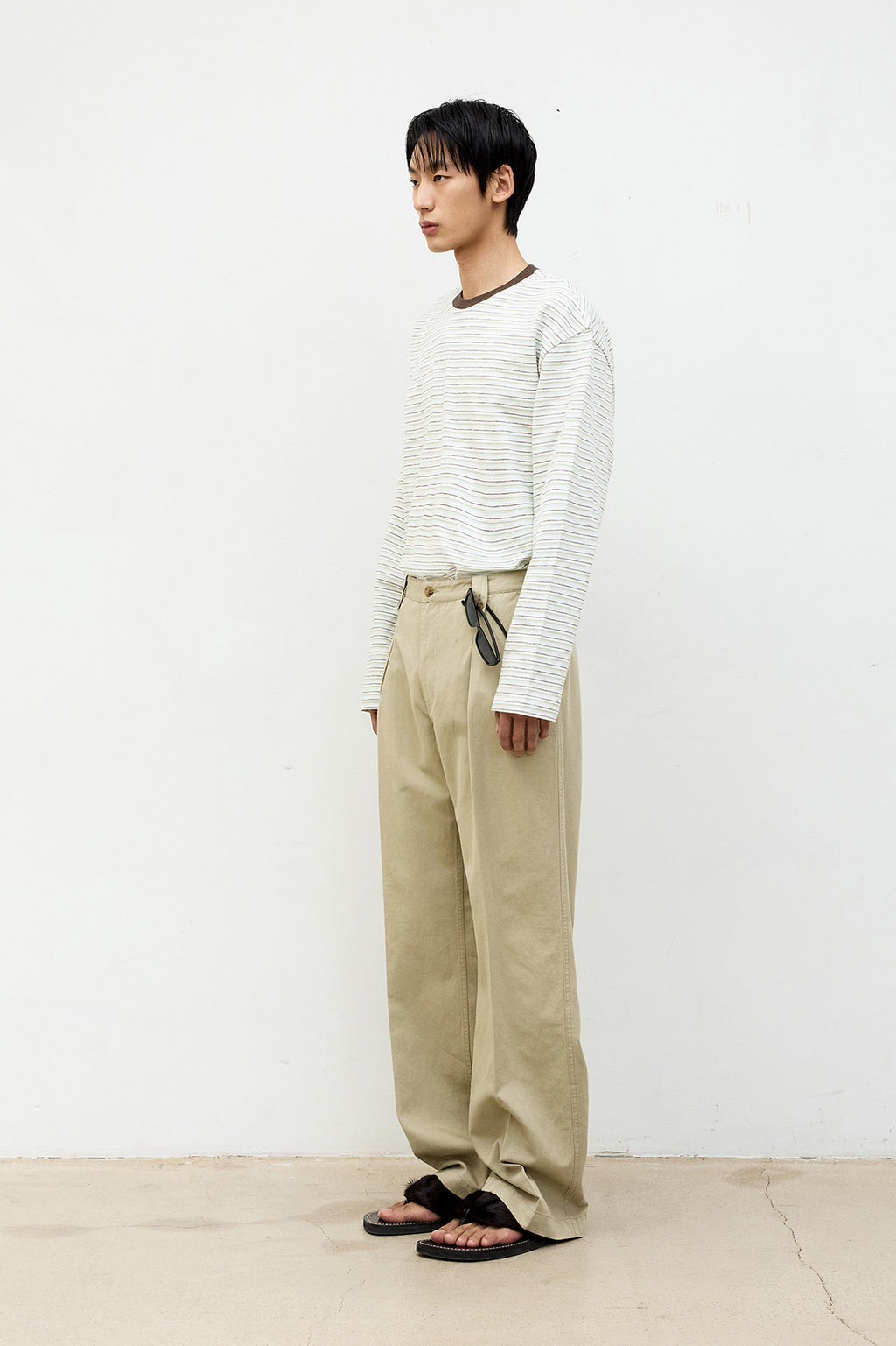 Coor - Multi Color Stripe Long Sleeve T-Shirt (Grayish Mint) product image 3 | TRAB K-Fashion Australia