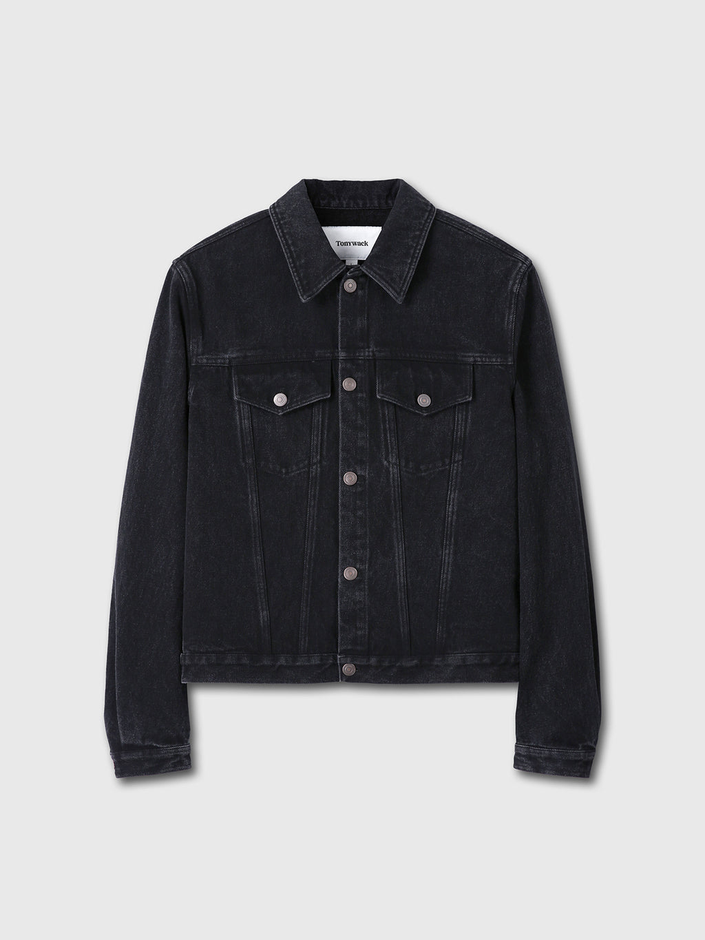 Tonywack - Cropped Denim Trucker Jacket (Washed Black) product image 6 | TRAB K-Fashion Australia