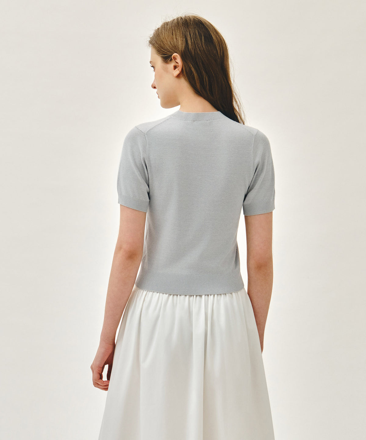 Marithe & Francois Girbaud - Small Classic Logo Half Knit Pullover (Heather Gray) product image 3 | TRAB K-Fashion Australia