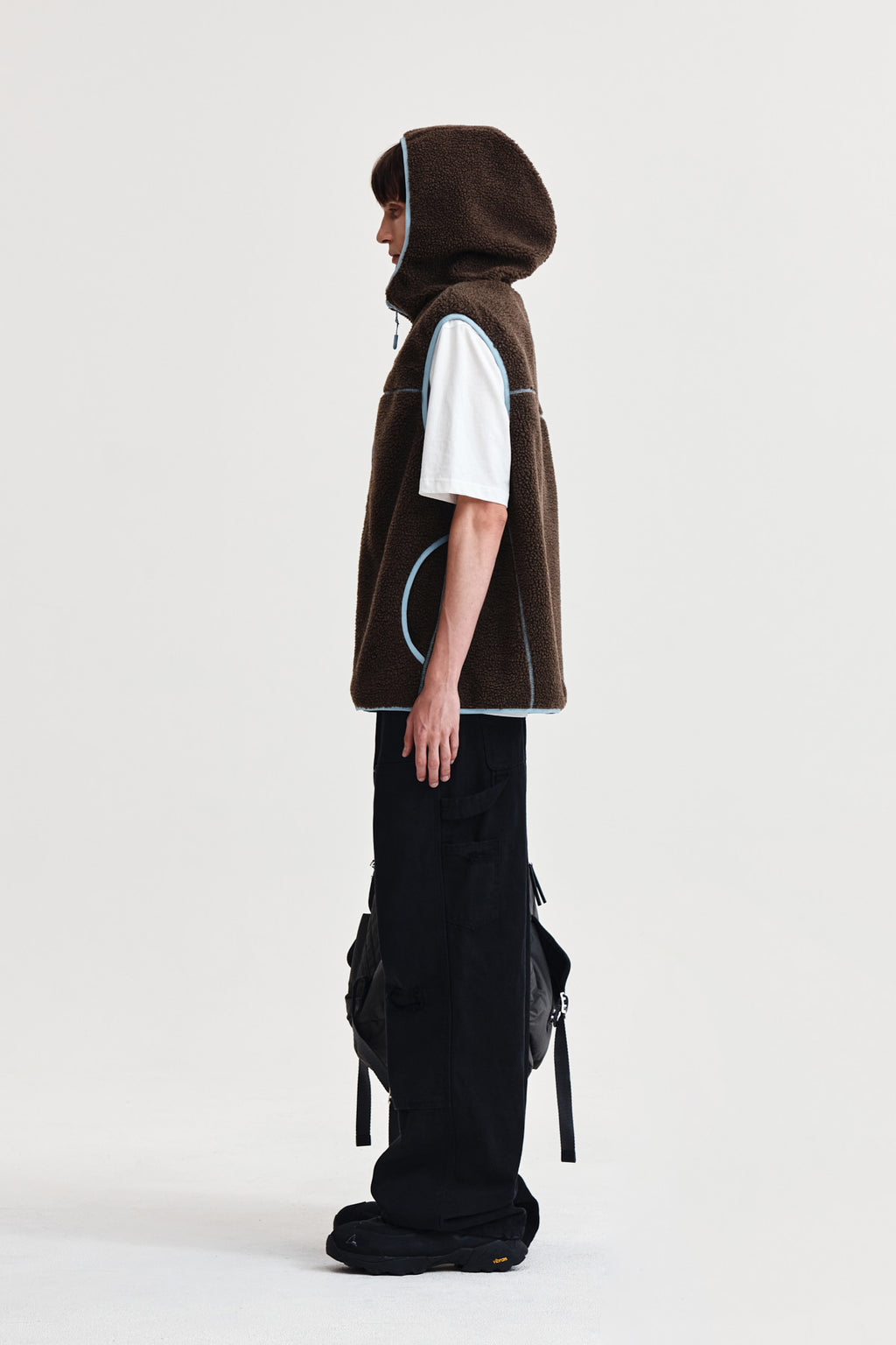 Matin Kim - Fleece Hoody Vest (Dark Brown) product image 11 | TRAB K-Fashion Australia