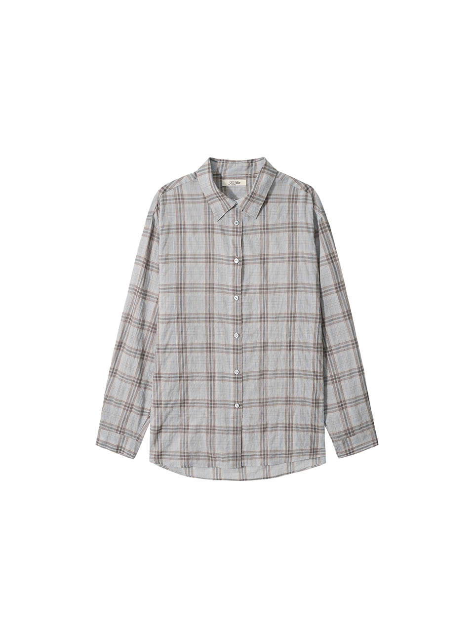 Kijun - Sheer Check Shirt (Sky Blue) product image 8 | TRAB K-Fashion Australia