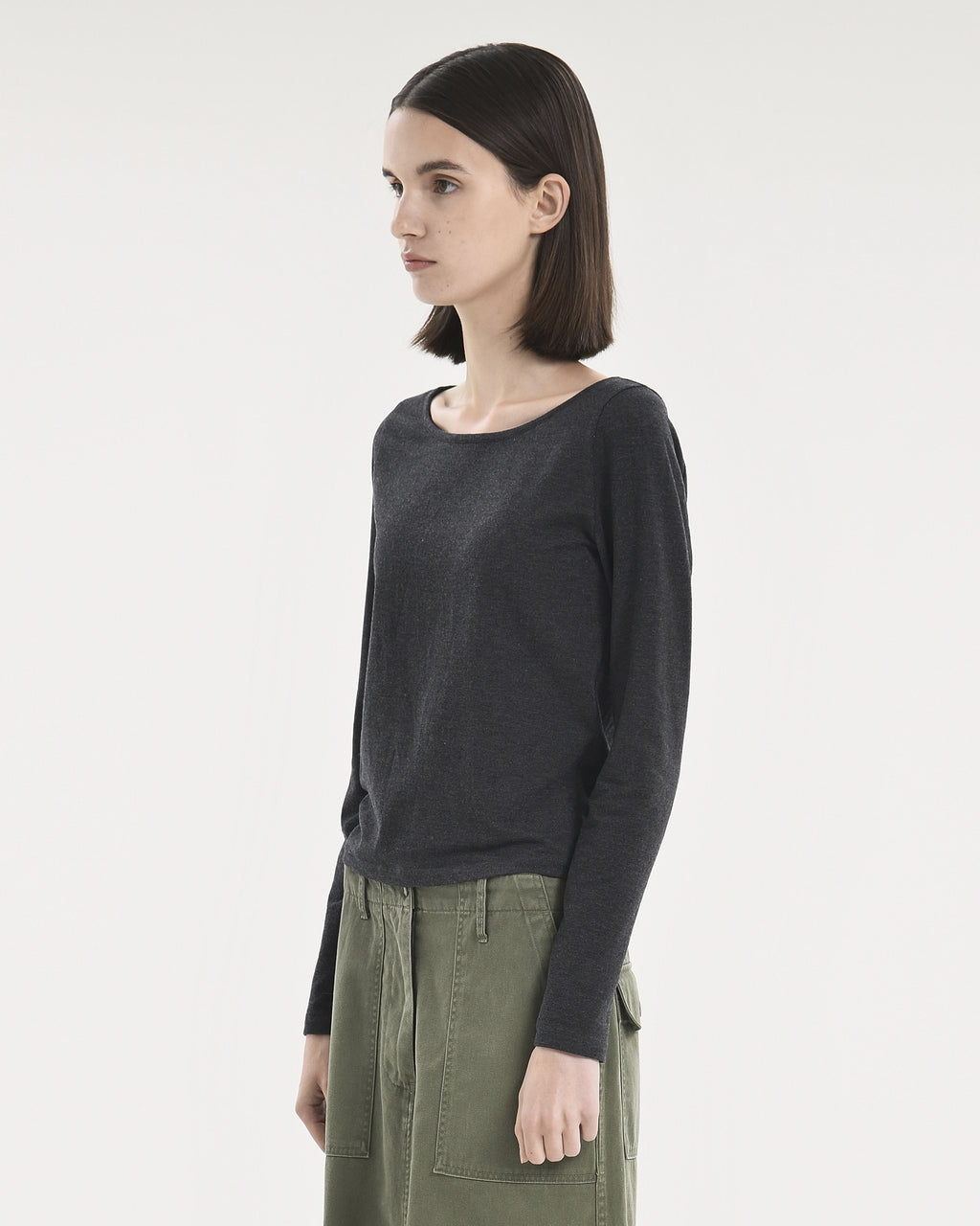 Brownyard - Scoopneck Long Sleeve (Charcoal) product image 3 | TRAB K-Fashion Australia