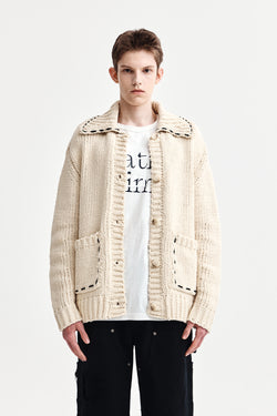 Matin Kim - Handmade Collar Knit Cardigan (Butter) product image 1 | TRAB K-Fashion Australia