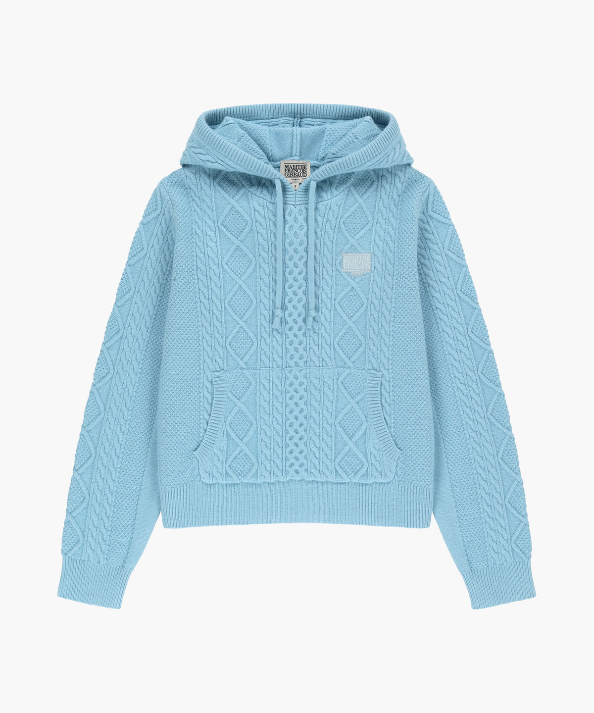 Marithe & Francois Girbaud - Micro Classic Logo Cable Hooded Knit (Sky Blue) product image 5 | TRAB K-Fashion Australia