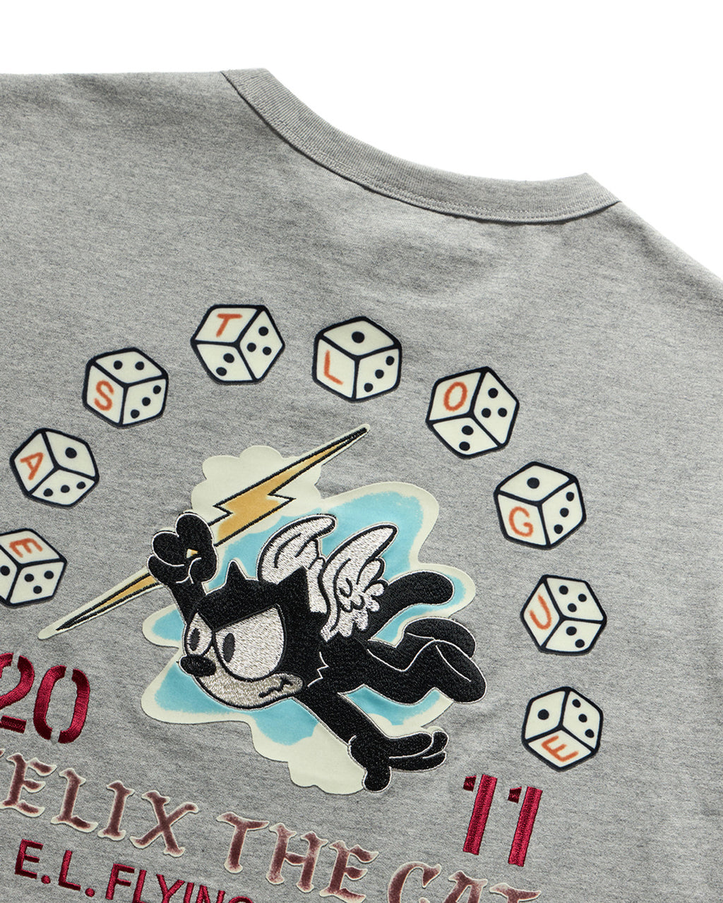 Eastlogue - Felix Flying Division Embroidered T-shirts (Melange Grey) product image 4 | TRAB K-Fashion Australia
