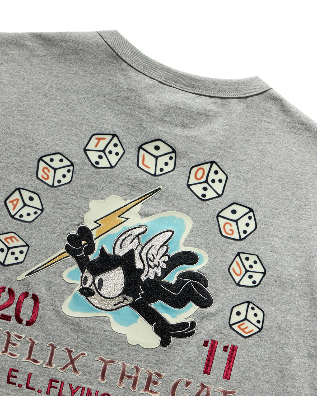 Eastlogue - Felix Flying Division Embroidered T-shirts (Melange Grey) product image 4 | TRAB K-Fashion Australia