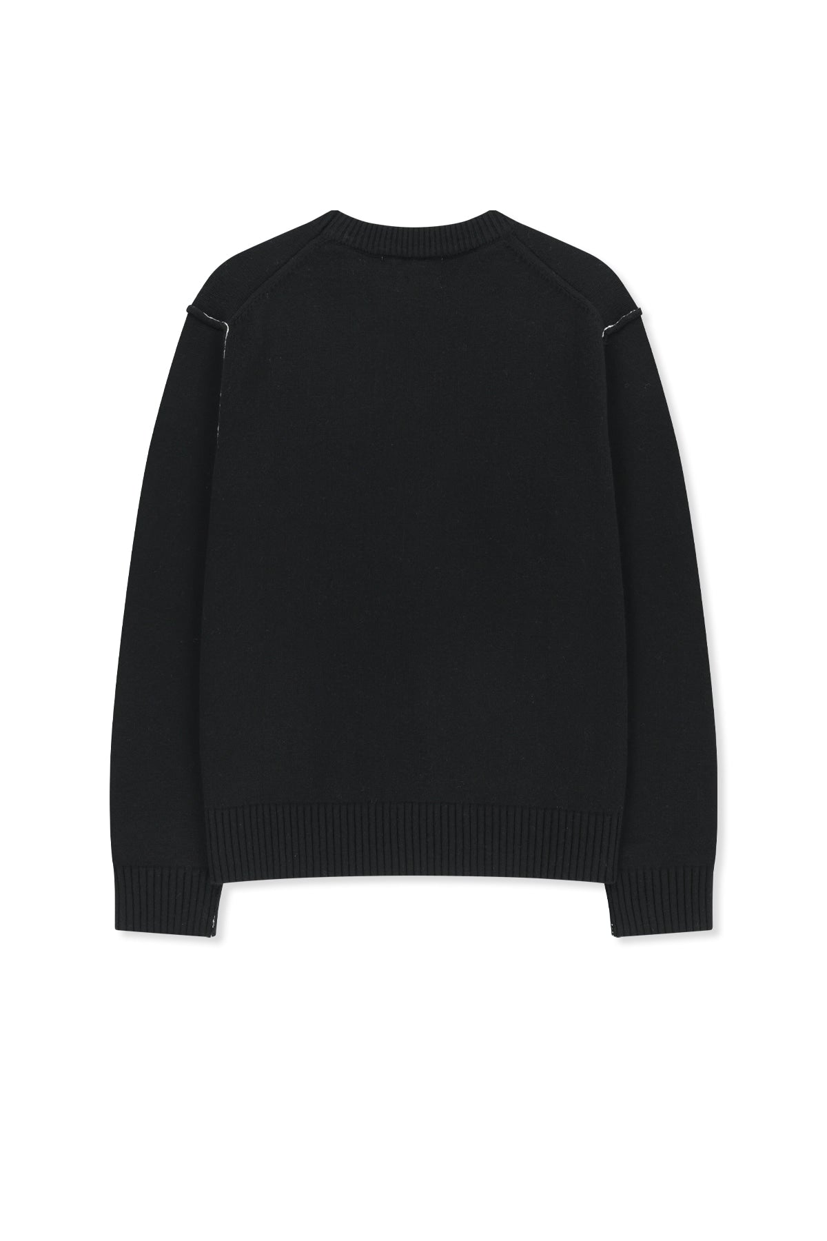 Matin Kim - Grid Logo Cashmere Blended Knit Pullover (Black) product image 3 | TRAB K-Fashion Australia