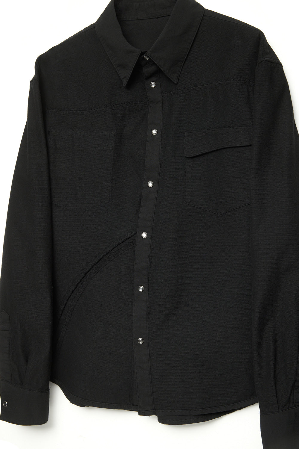 Hatchingroom - Reverse Western Shirt Gauze (Over Dyed Black) product image 2 | TRAB K-Fashion Australia