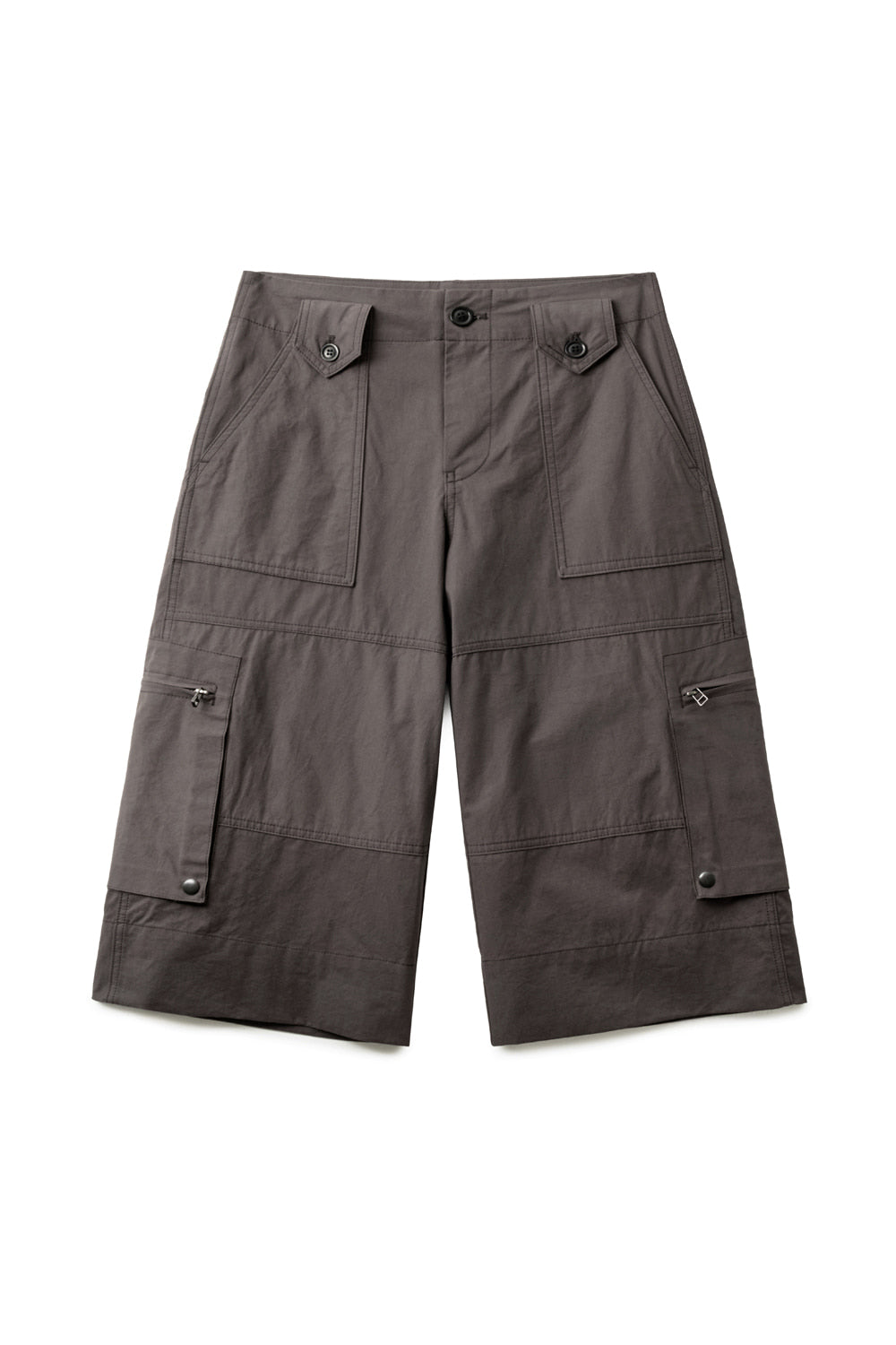 Hatchingroom - Roll Up Fatigue Shorts (Dark Brown) product image 2 | TRAB K-Fashion Australia