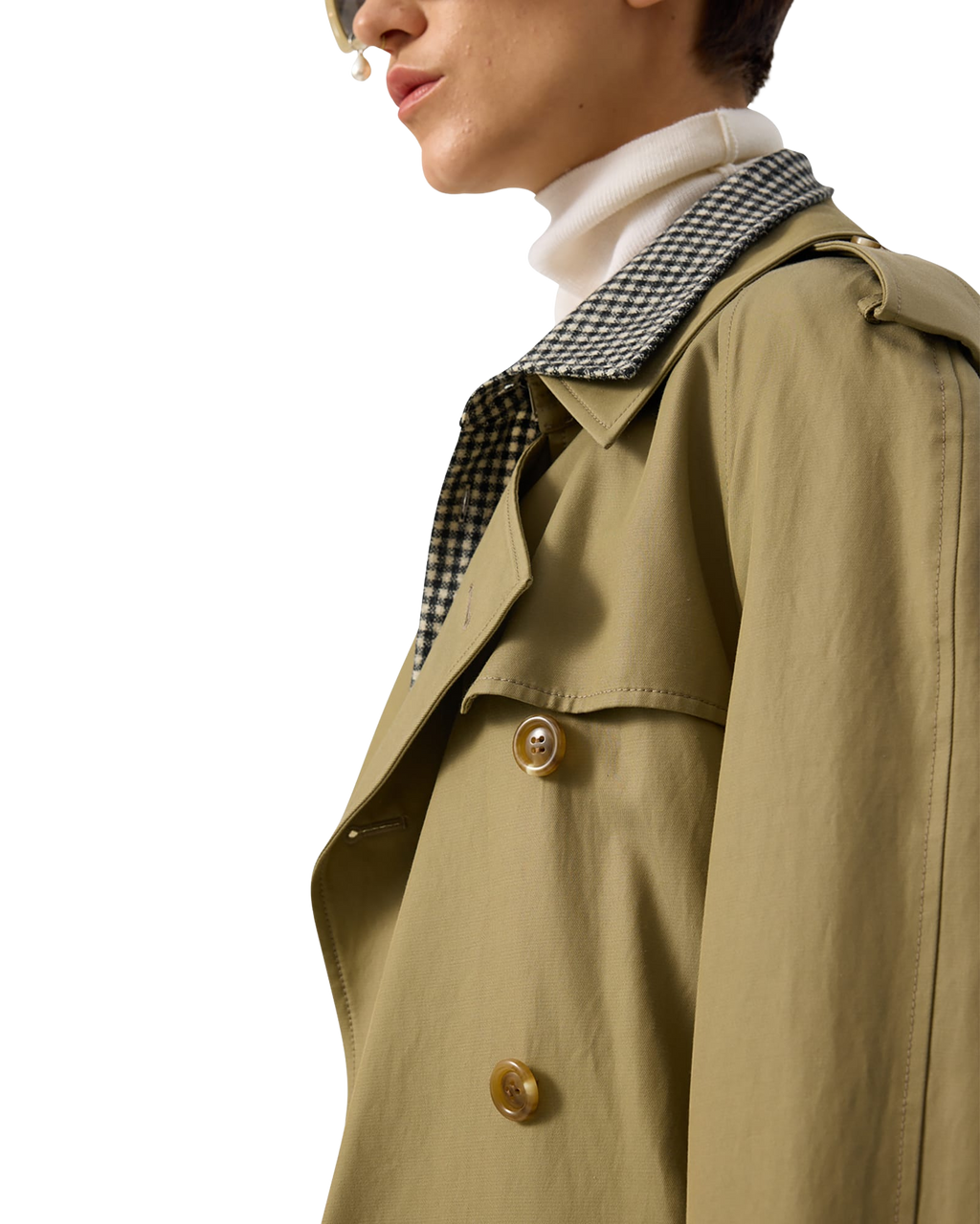 Kimhe Kim - Cotton-Rayon Belted Trench Coat (Olive Green) product image 15 | TRAB K-Fashion Australia