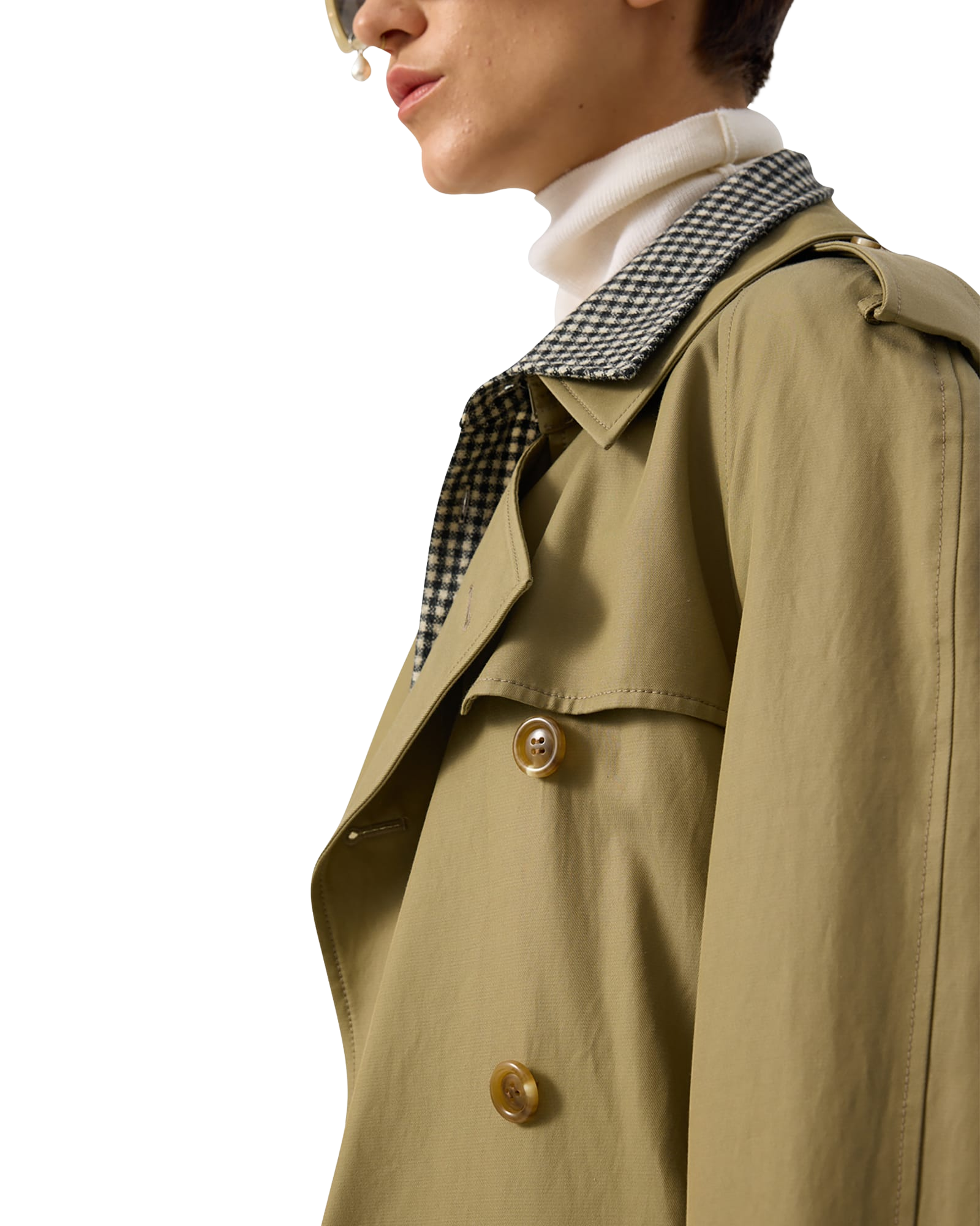Kimhe Kim - Cotton-Rayon Belted Trench Coat (Olive Green) product image 15 | TRAB K-Fashion Australia