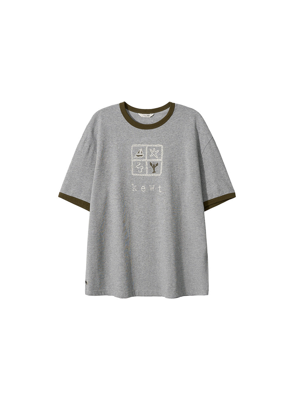 Kijun - Kewt Ringer Tee (Melange Grey) product image 7 | TRAB K-Fashion Australia