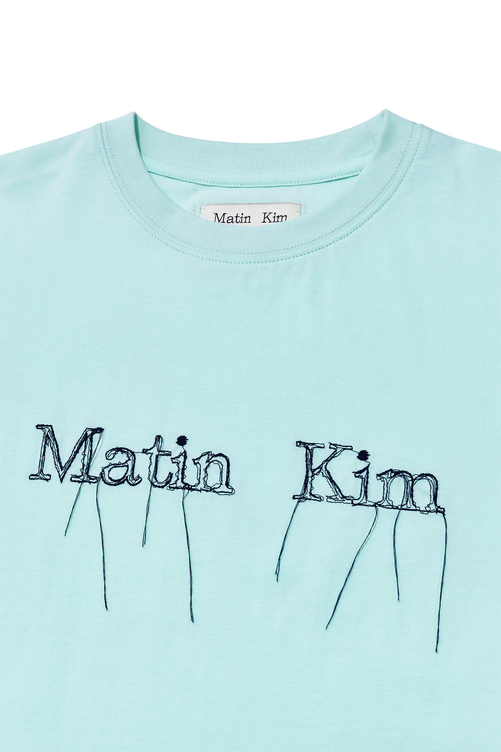 Matin Kim - Logo Thread Point Crop Top (Light Blue) product image 3 | TRAB K-Fashion Australia