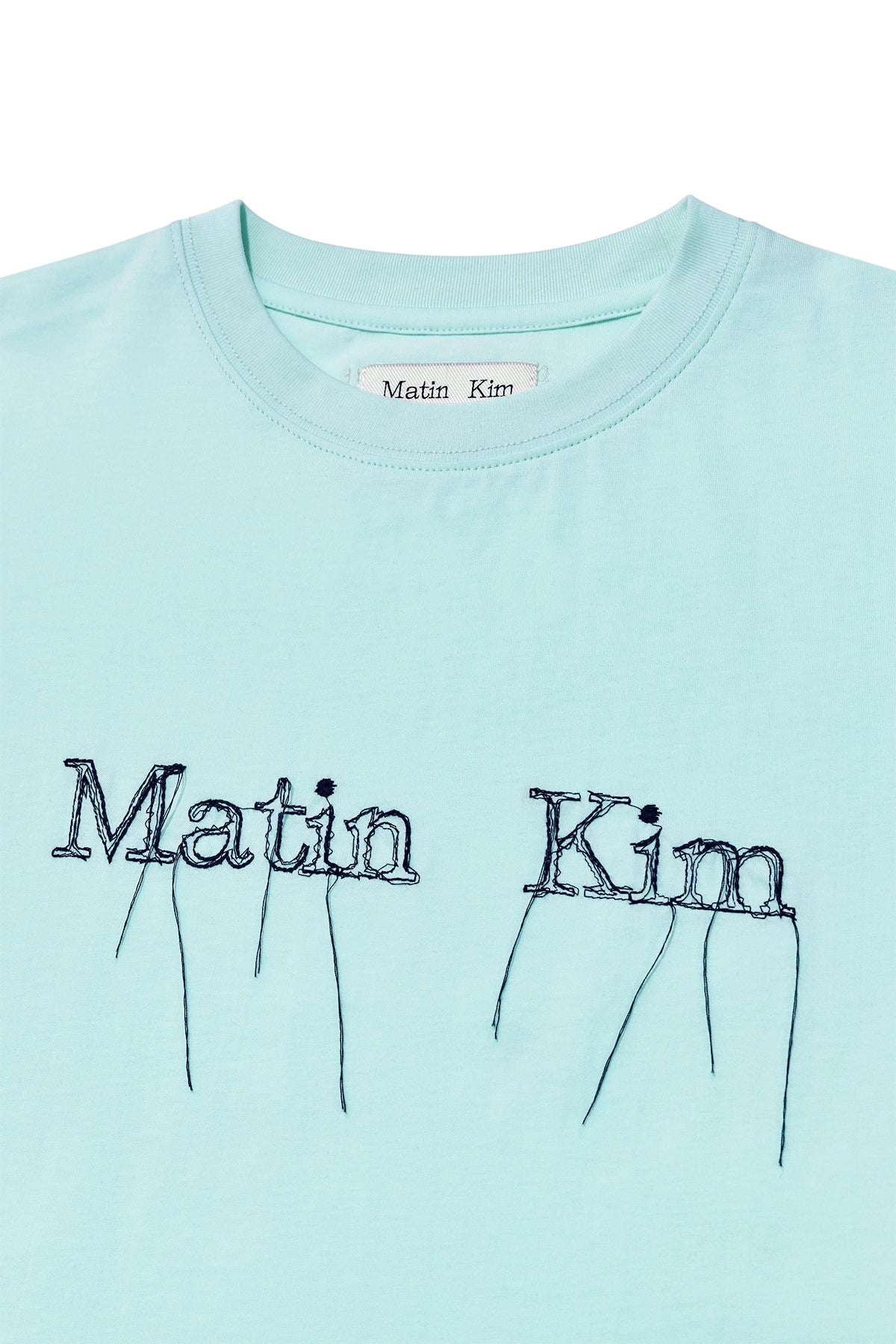 Matin Kim - Logo Thread Point Crop Top (Light Blue) product image 3 | TRAB K-Fashion Australia