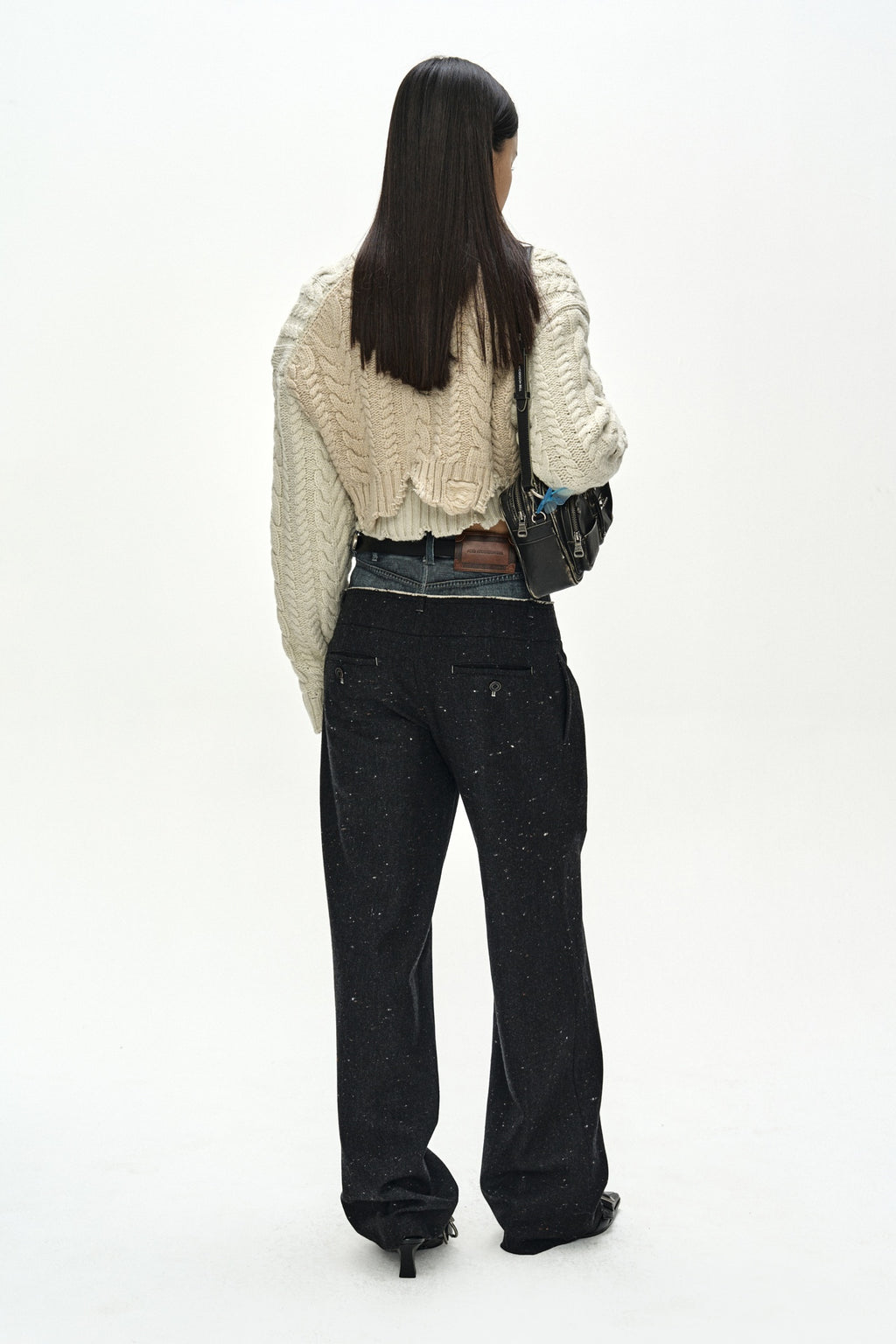Andersson Bell - Cable Cropped Cardigan (Ivory/Ecru) product image 5 | TRAB K-Fashion Australia
