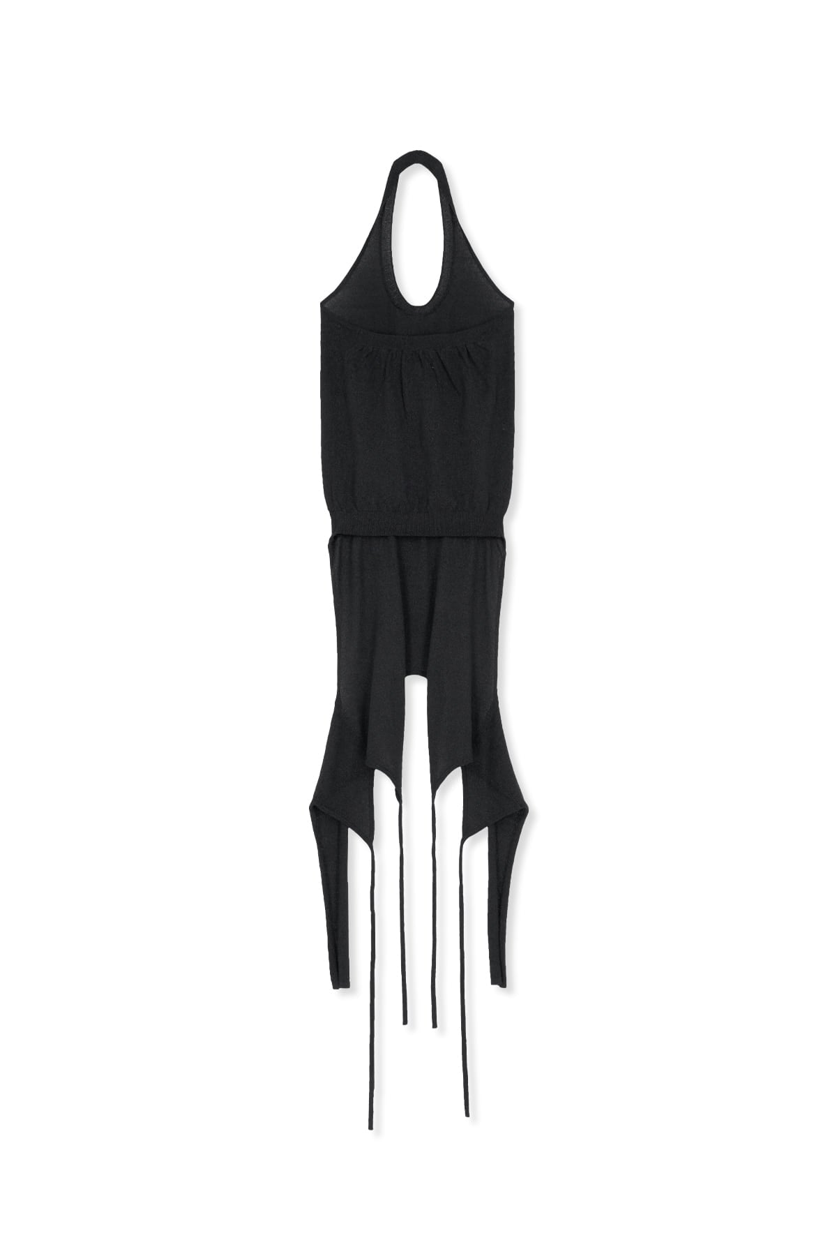 Matin Kim - Layered Tie Halter Neck Knit Top (Black) product image 7 | TRAB K-Fashion Australia