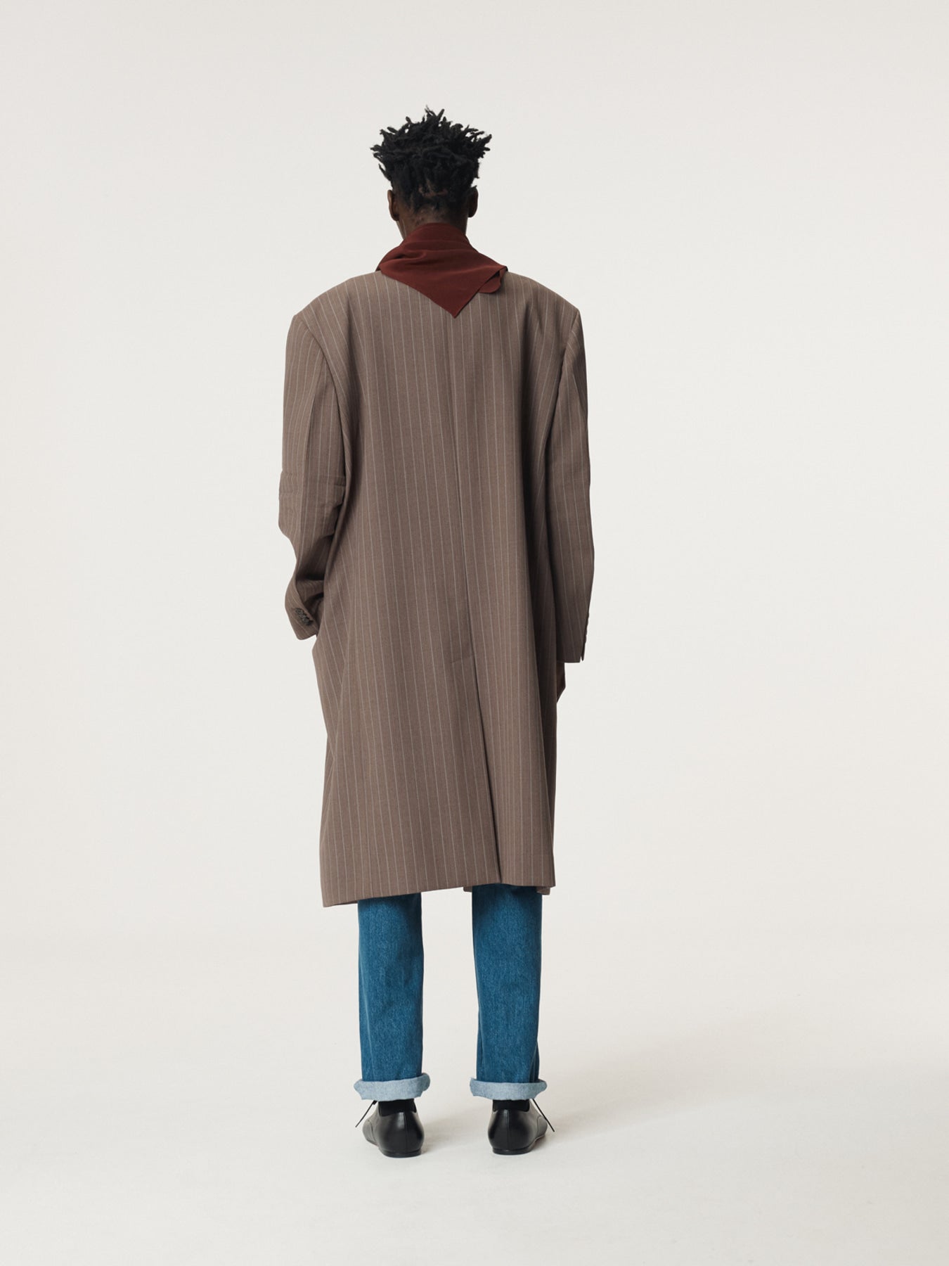 Recto - Sleeve Crease Stripe Single Coat (Sepia) product image 3 | TRAB K-Fashion Australia