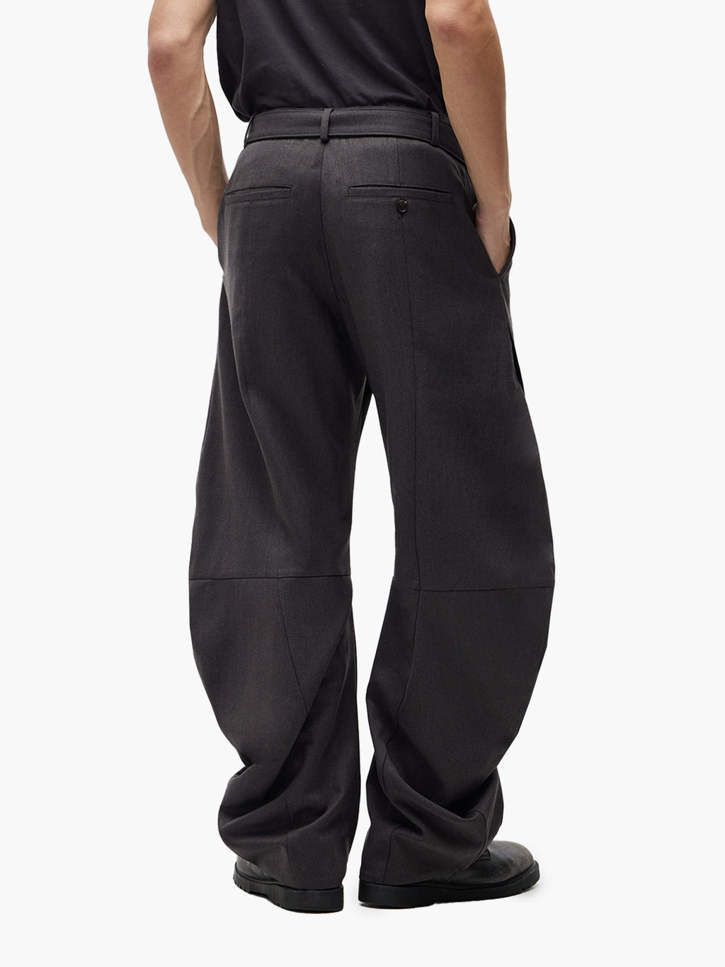 Jiyong Kim - Curved Trousers (Brown) product image 5 | TRAB K-Fashion Australia