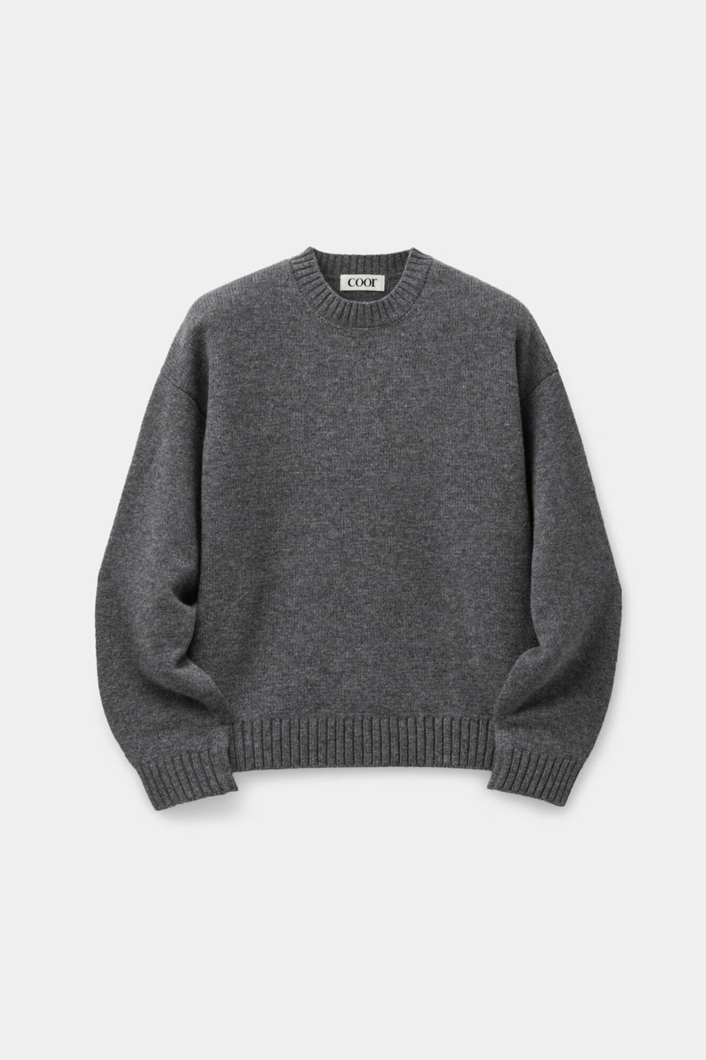 Coor - Wool Cropped Crewneck Sweater (Melange Gray) product image 1 | TRAB K-Fashion Australia