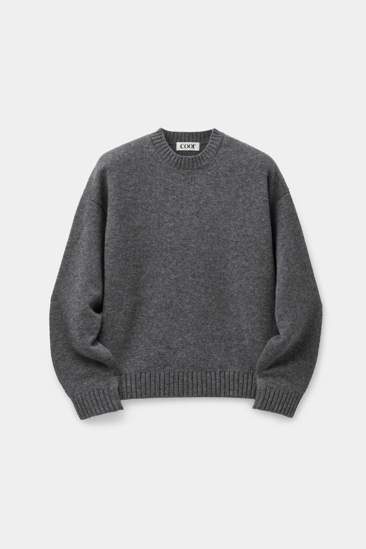 Coor - Wool Cropped Crewneck Sweater (Melange Gray) product image 1 | TRAB K-Fashion Australia