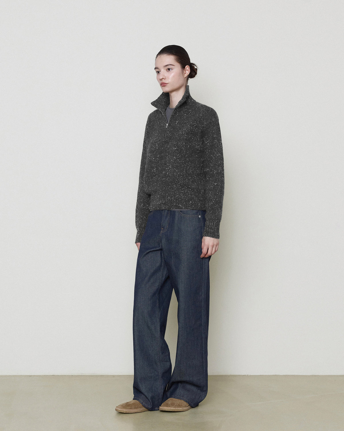 Brownyard - Quarter Zip Up Sweater (Charcoal) product image 2 | TRAB K-Fashion Australia