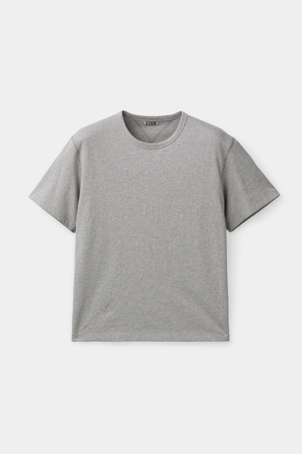 Coor - Chain Stitch Pointed Crop T-Shirt (Melange Gray) product image 1 | TRAB K-Fashion Australia