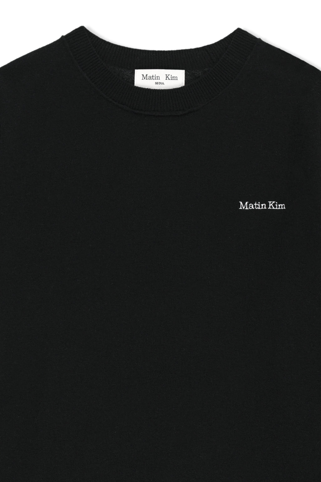 Matin Kim - [Pre-Order – Ships September 28] Cashmere Blended Panel Knit Pullover (Black) product image 4 | TRAB K-Fashion Australia