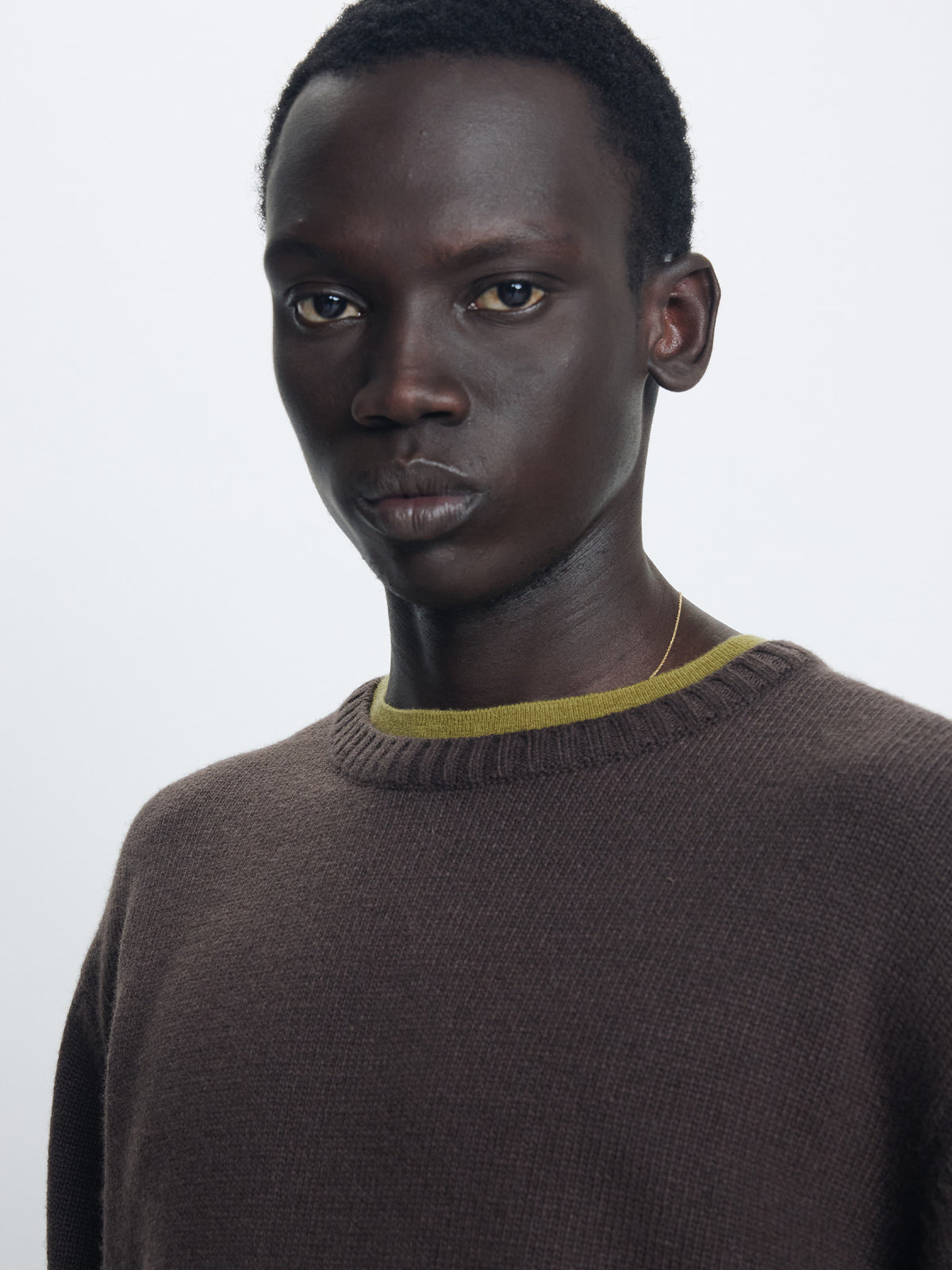 Tonywack - Wool And Cashmere Layered Knit (Brown/Olive) product image 7 | TRAB K-Fashion Australia