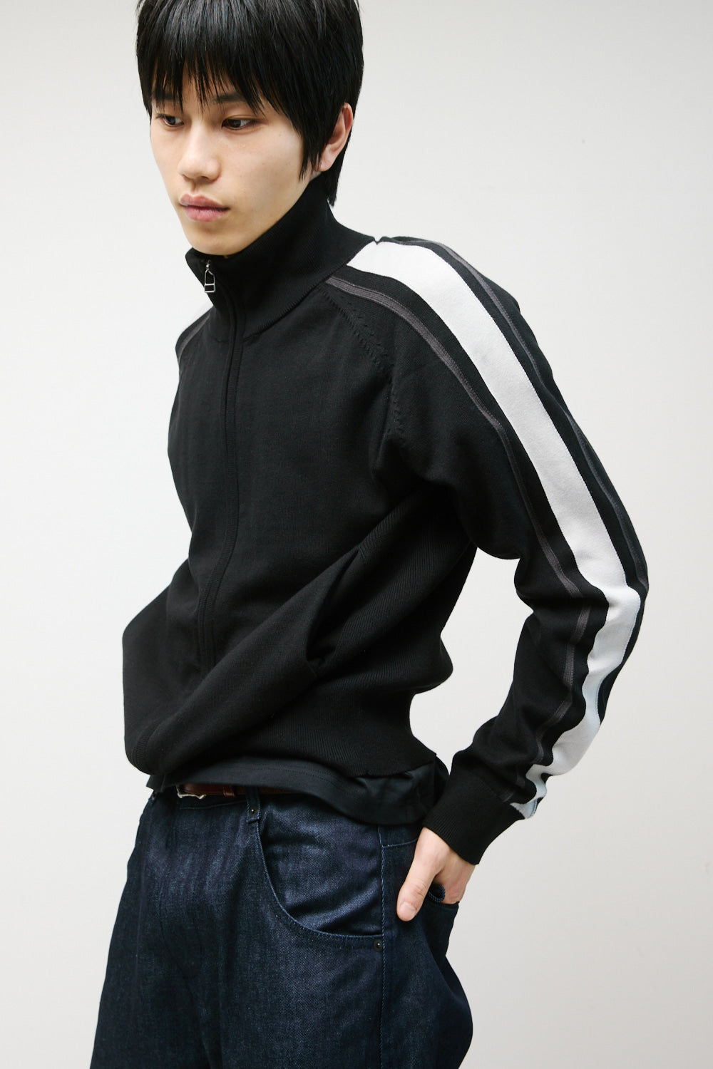 Hatchingroom - Track Zip Knit Cardigan (Black) product image 8 | TRAB K-Fashion Australia