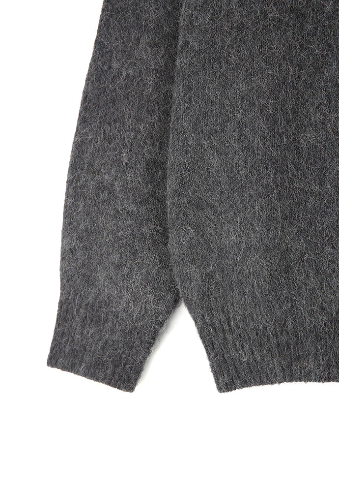 Art if acts - Alpaca Round Neck Cardigan (Charcoal) product image 8 | TRAB K-Fashion Australia