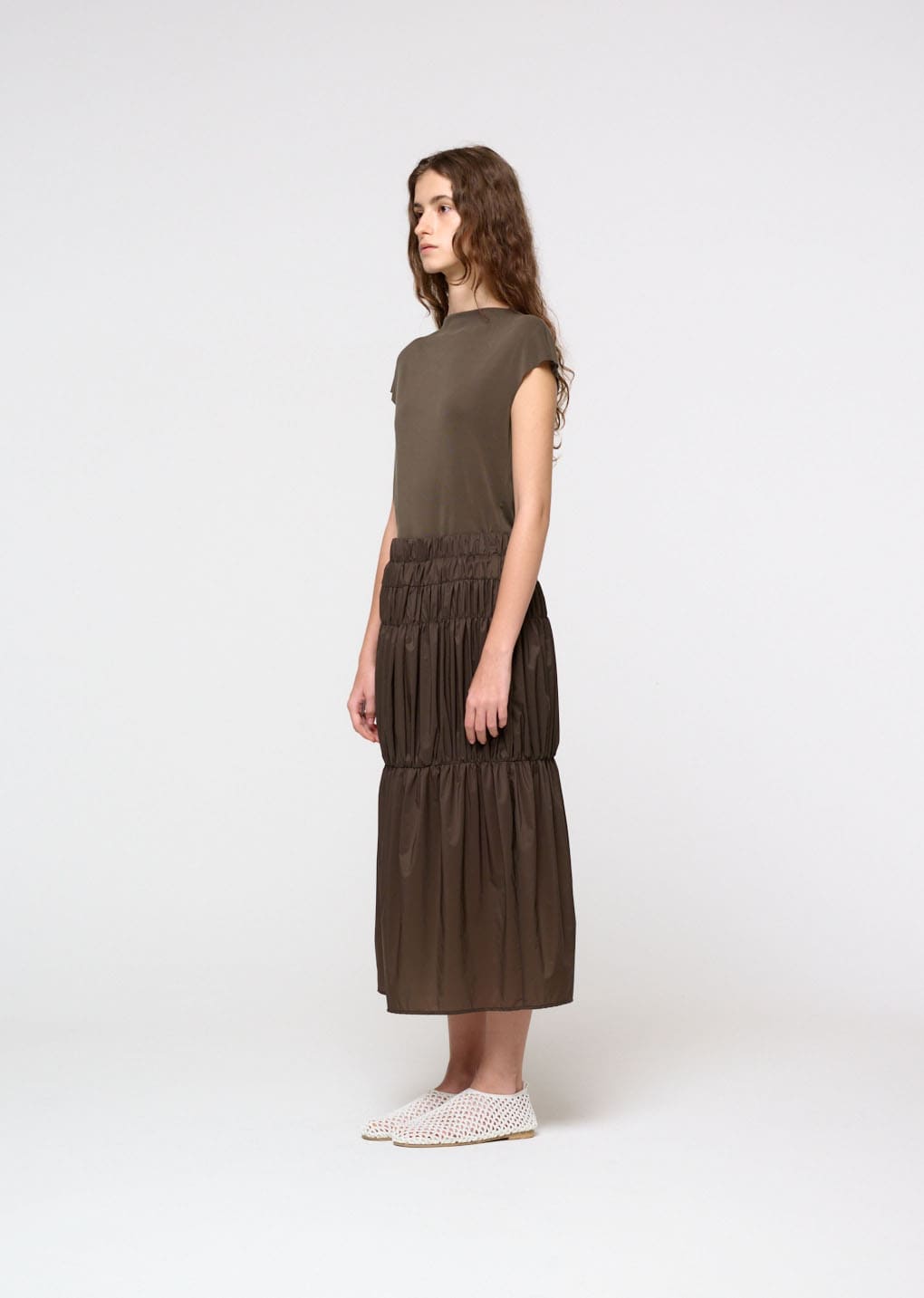 Amomento - Jersey Mock Neck Top (Brown) product image 3 | TRAB K-Fashion Australia