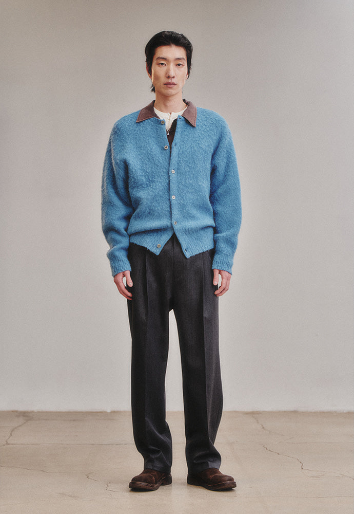 Art if acts - Alpaca Round Neck Cardigan (Dark Blue) product image 3 | TRAB K-Fashion Australia